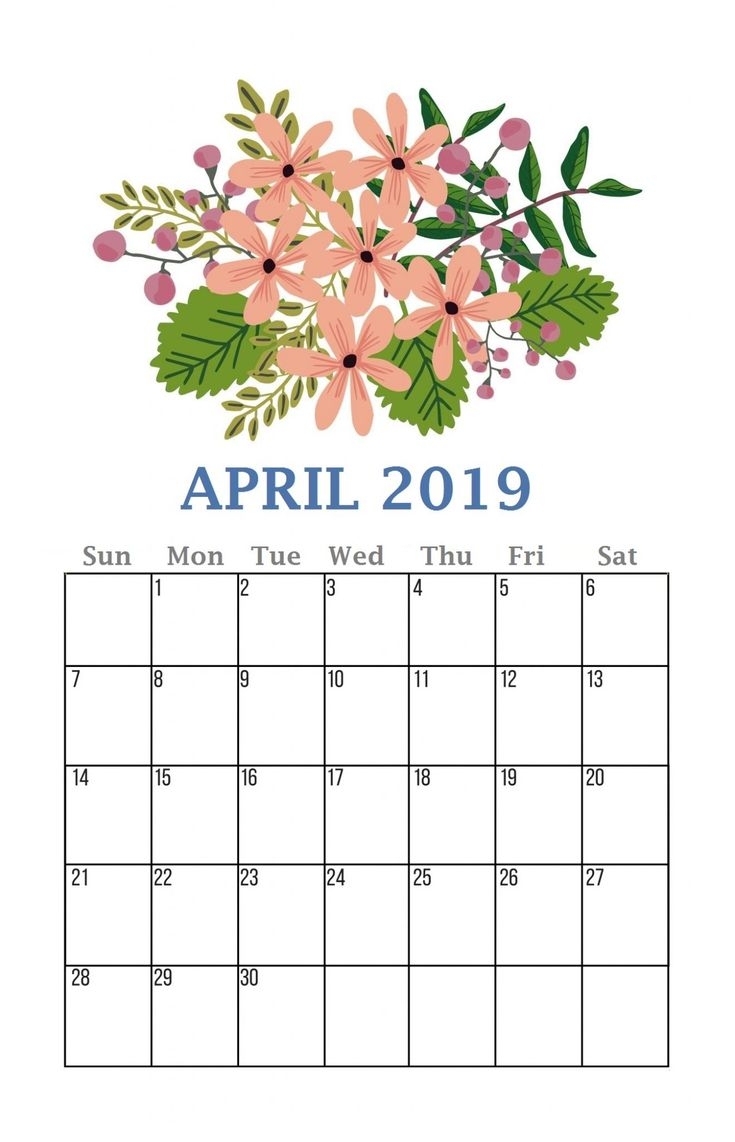 Cute April 2019 Calendar Template Blank Planner Cute April 2019 Calendar Template Blank Planner