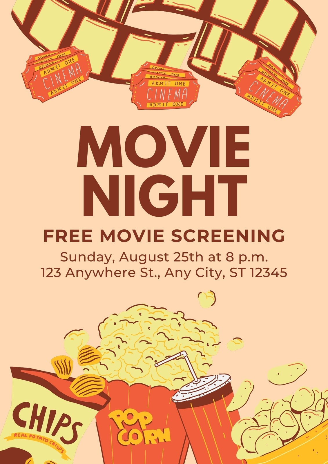 Design And Print A Movie Night Flyer In One Place Customize A Movie Night Flyer And Enjoy Planet friendly Printing With Canva Design And Print A Movie Night Flyer In One Place Customize A Movie Night Flyer And Enjoy Planet friendly Printing With Canva