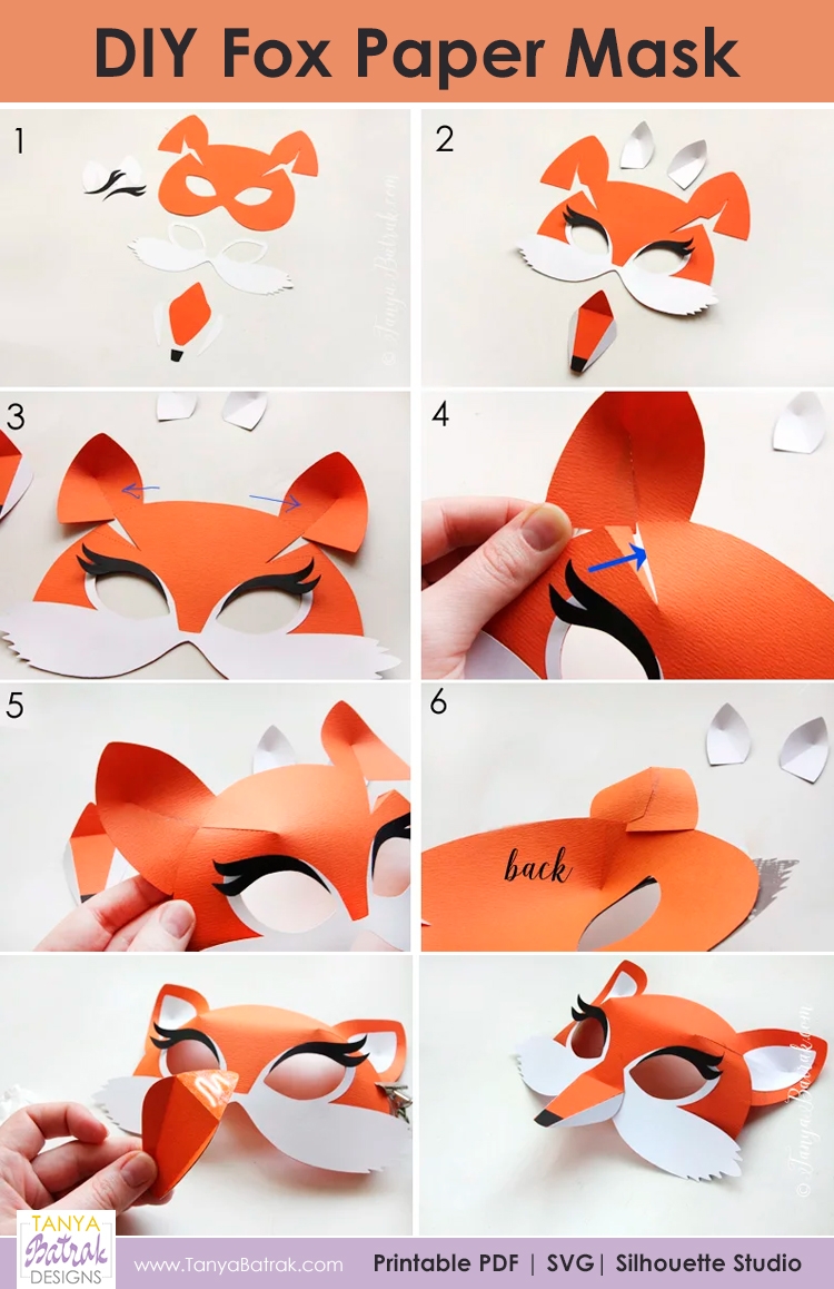 DIY 3D Paper Masks For Kids Fox Wolf And Squirrel DIY 3D Paper Masks For Kids Fox Wolf And Squirrel