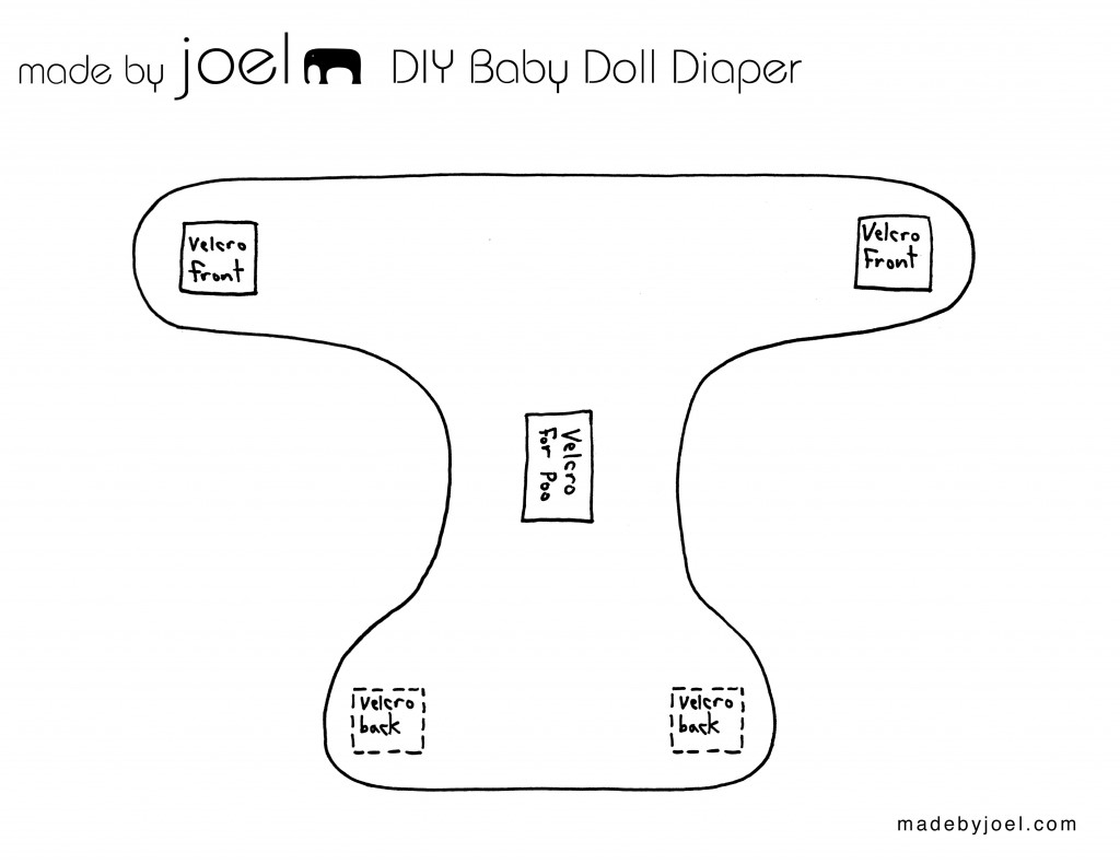 DIY Baby Doll Diaper with Fabric Poo Made By Joel
