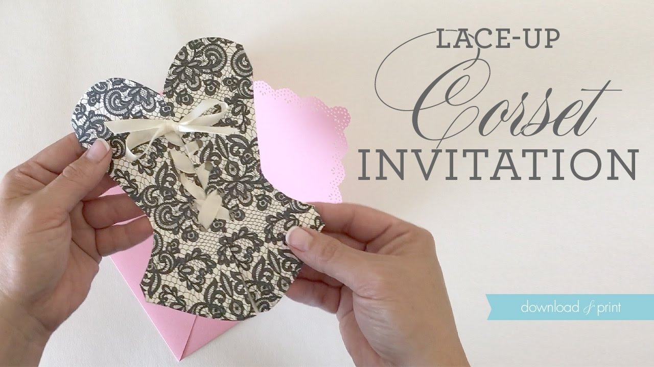 DIY Lace Up Corset Invitation Printable Template DIY Lace Up Corset Invitation Printable Template