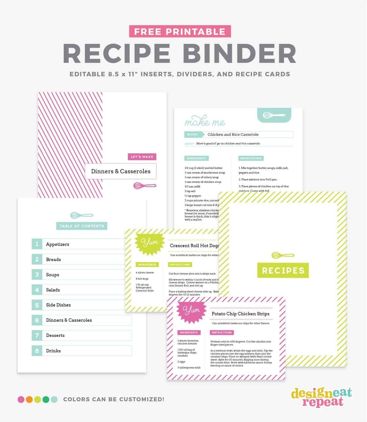Free Printable Recipe Binder Templates