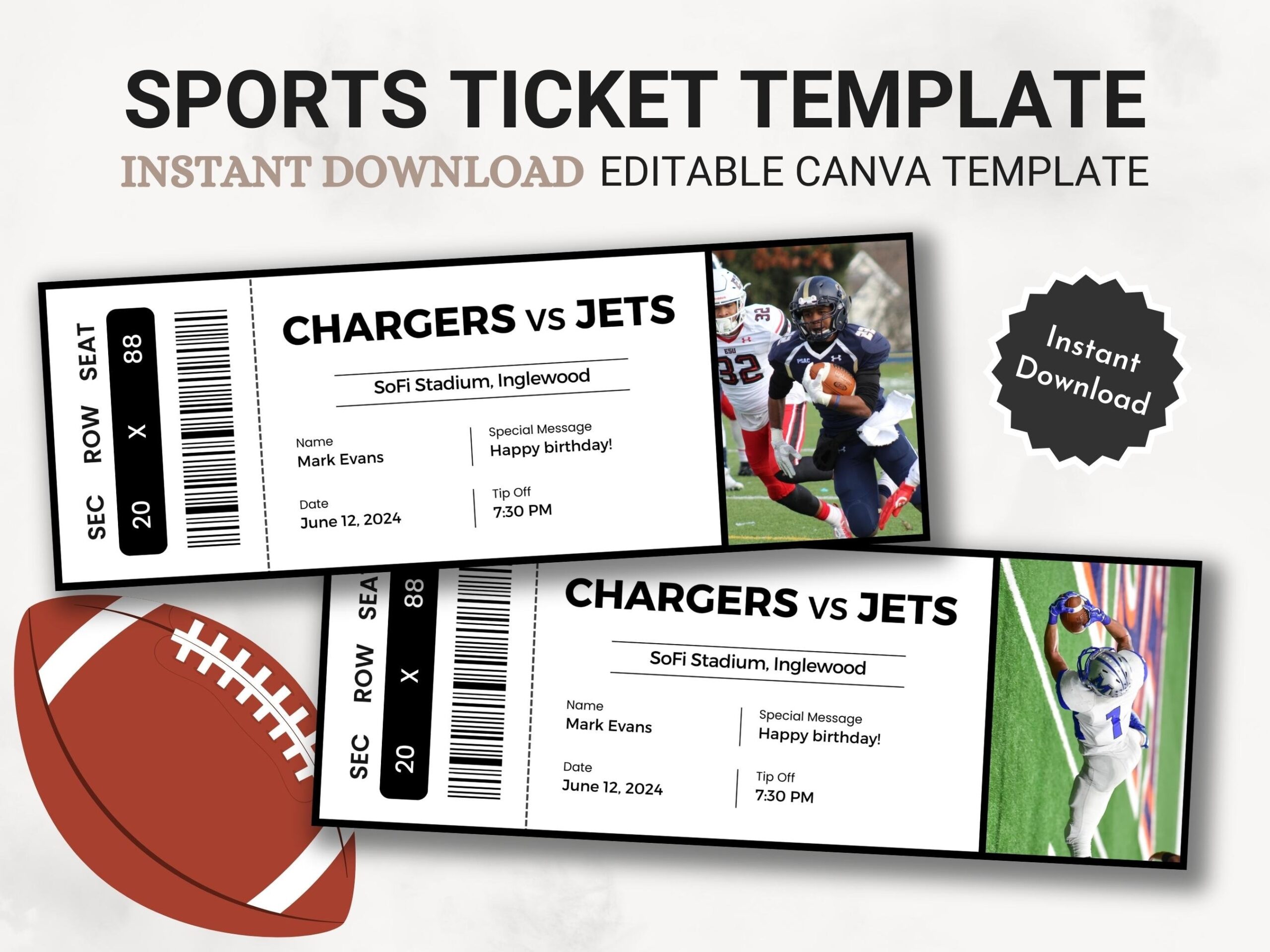 Free Printable Sports Ticket Template