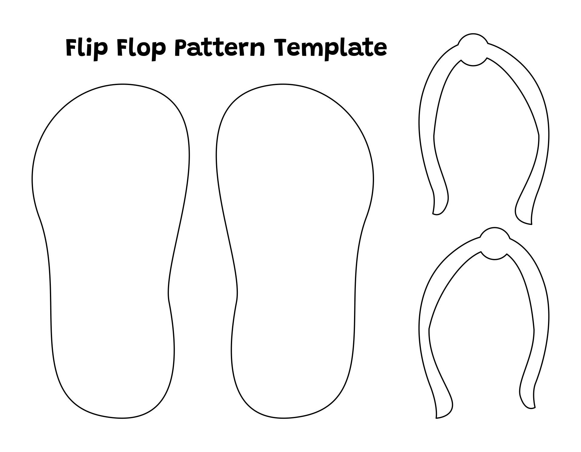 Flip Flop Stencil 10 Free PDF Printables Printablee