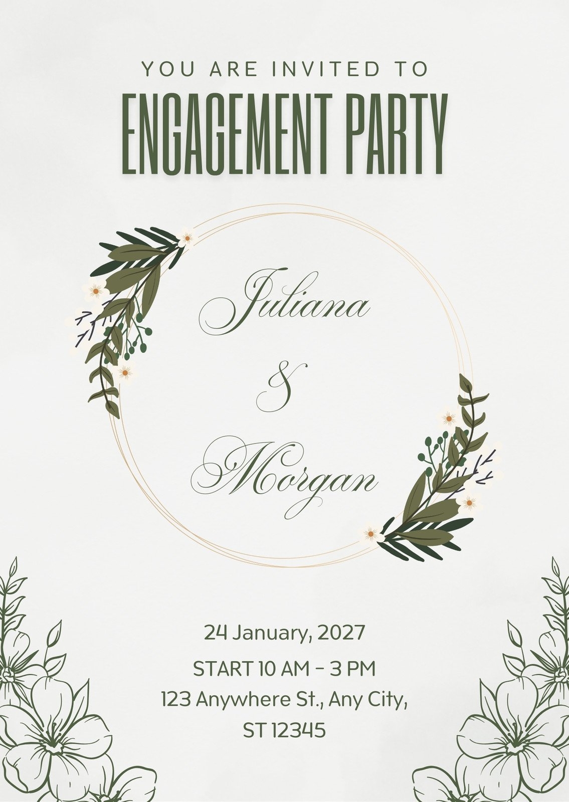 Printable Engagement Invitation Templates Free