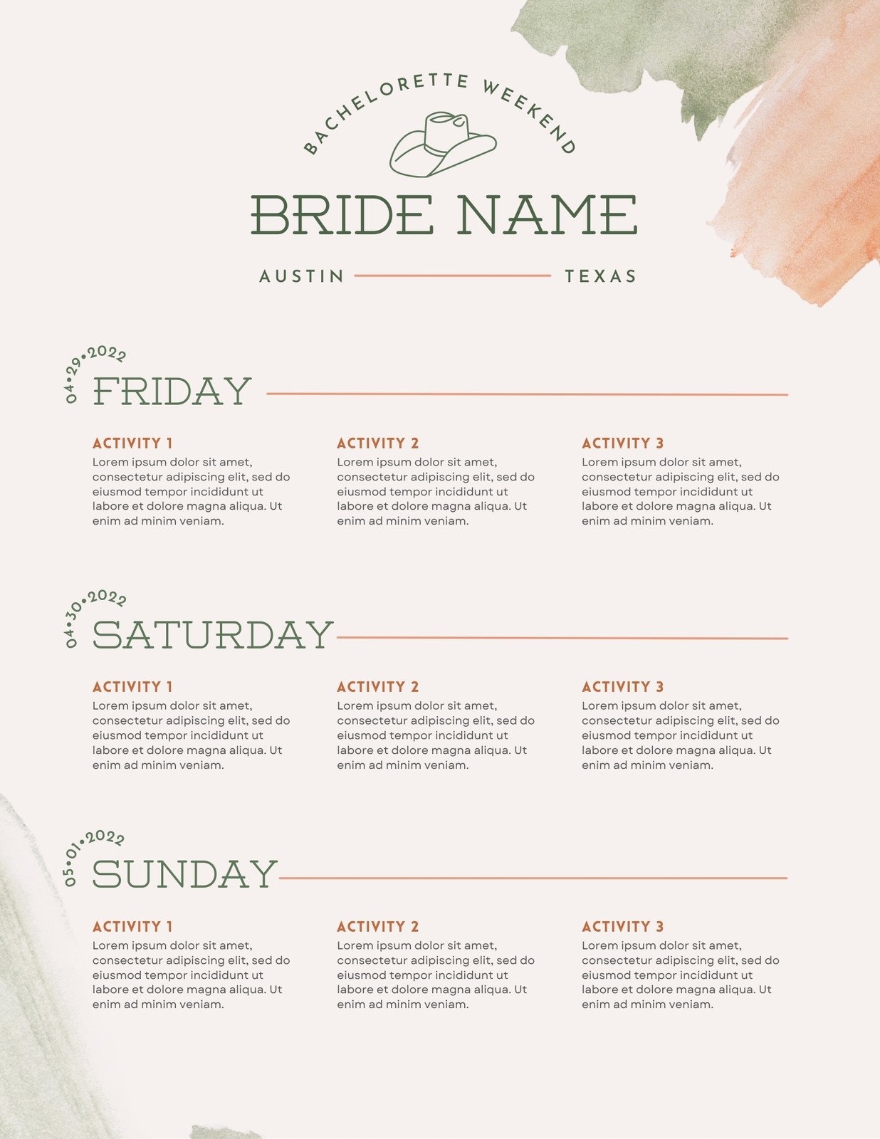 Free And Customizable Itinerary Templates Canva