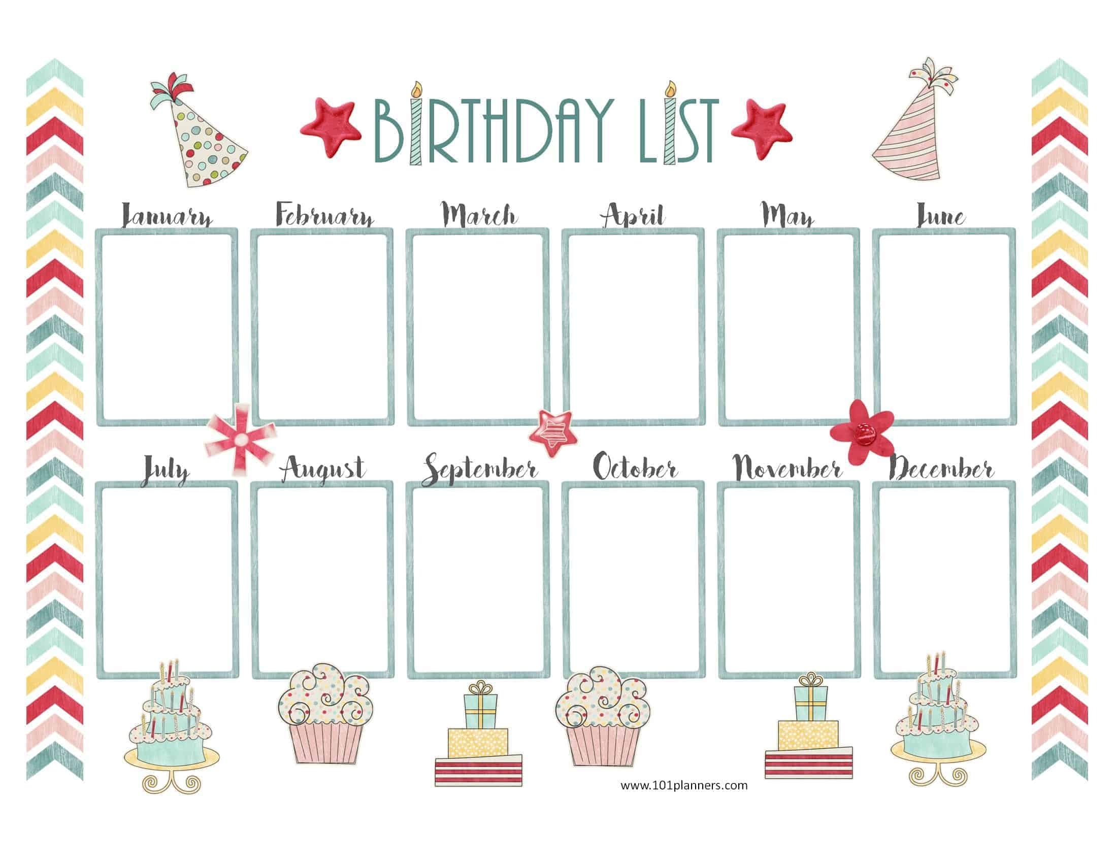 Free Birthday Calendar Template Printable Customizable Free Birthday Calendar Template Printable Customizable