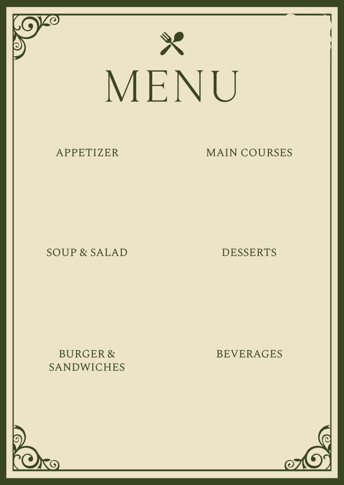 Free Blank Menu Template To Edit Online Free Blank Menu Template To Edit Online