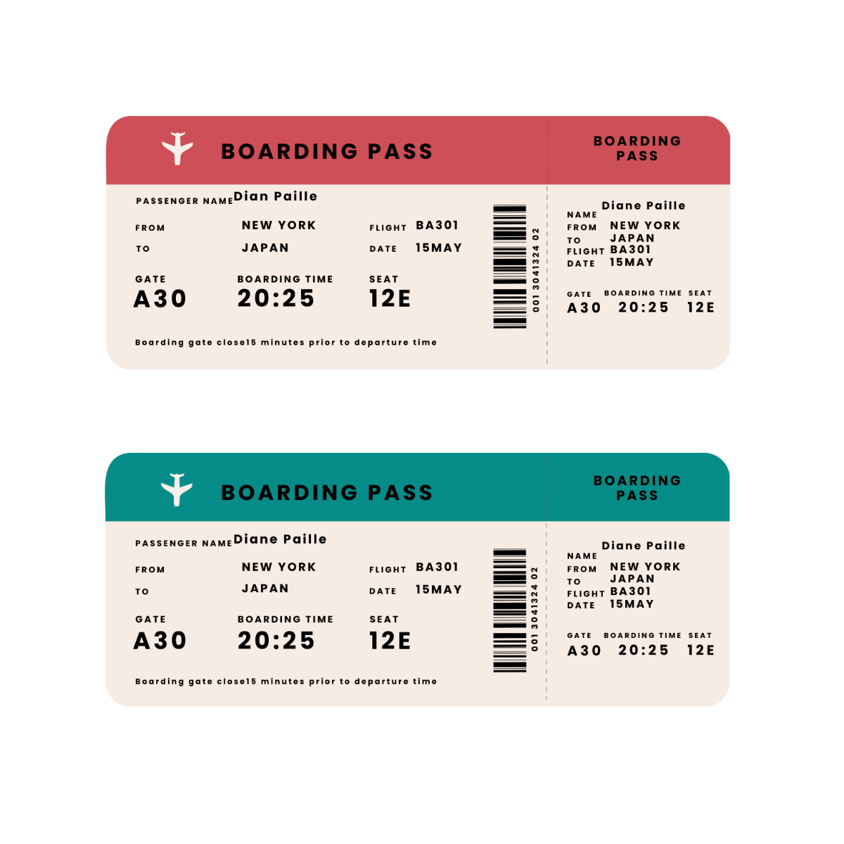 Free Printable Boarding Pass Template