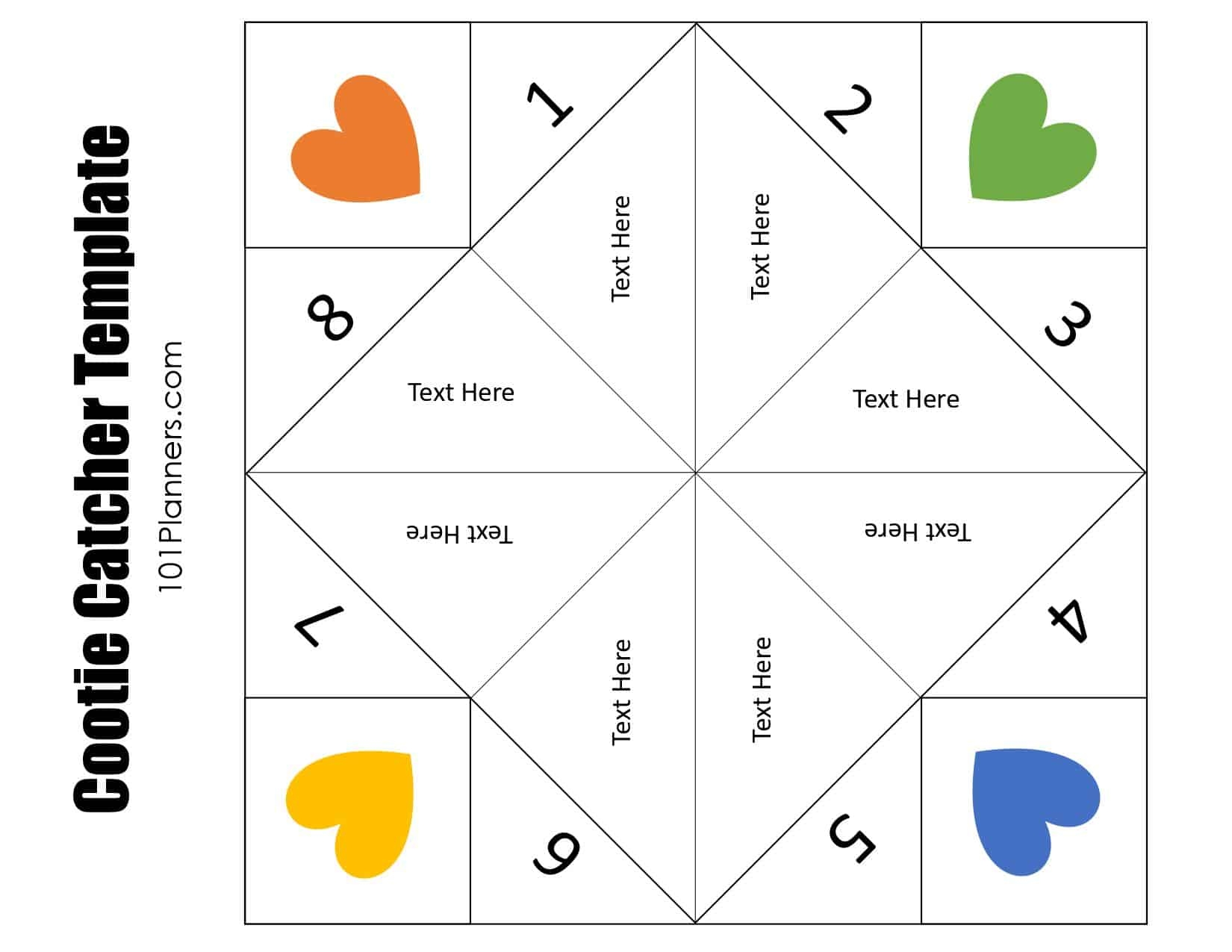 FREE Cootie Catcher Template Printable And Typeable