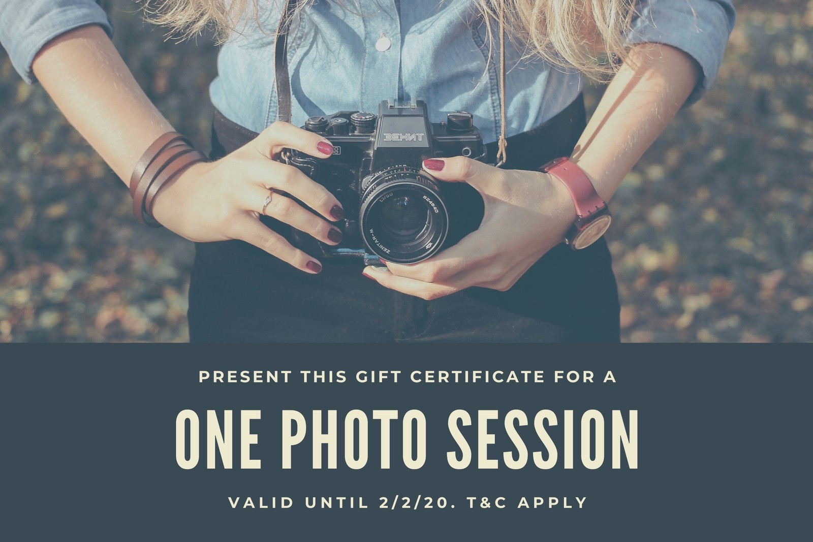 Free Custom Photography Gift Certificate Templates Canva