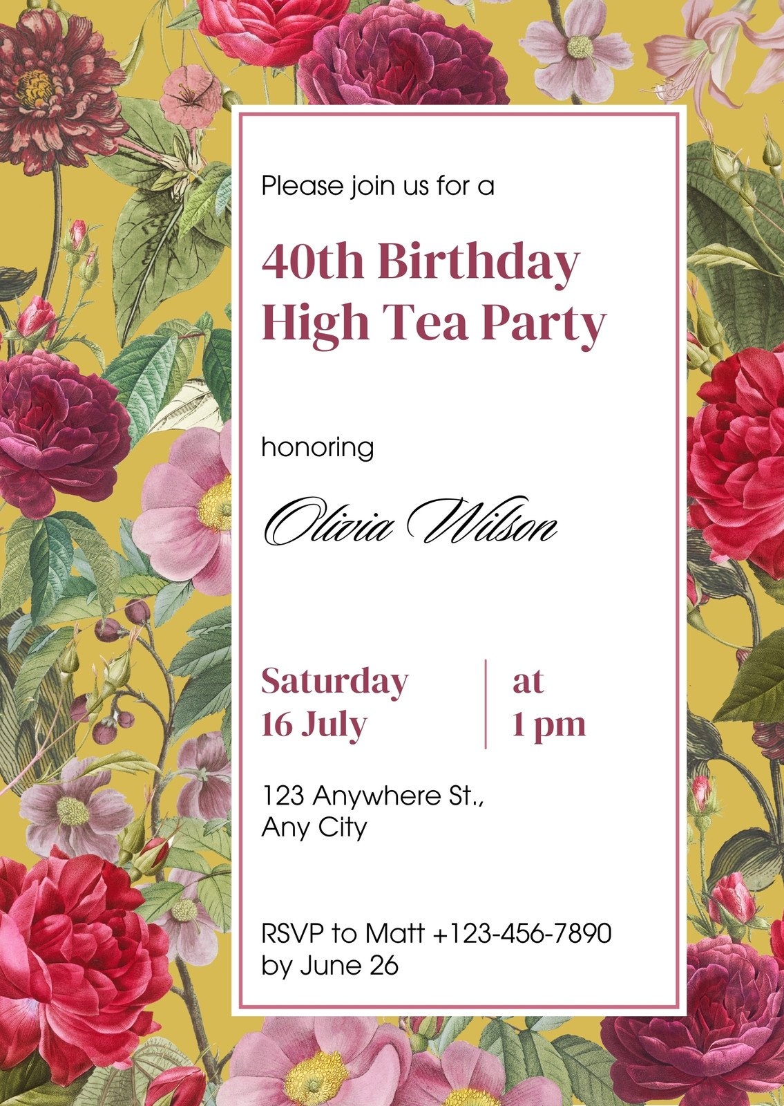 Free Custom Printable Tea Party Invitation Templates Canva Free Custom Printable Tea Party Invitation Templates Canva