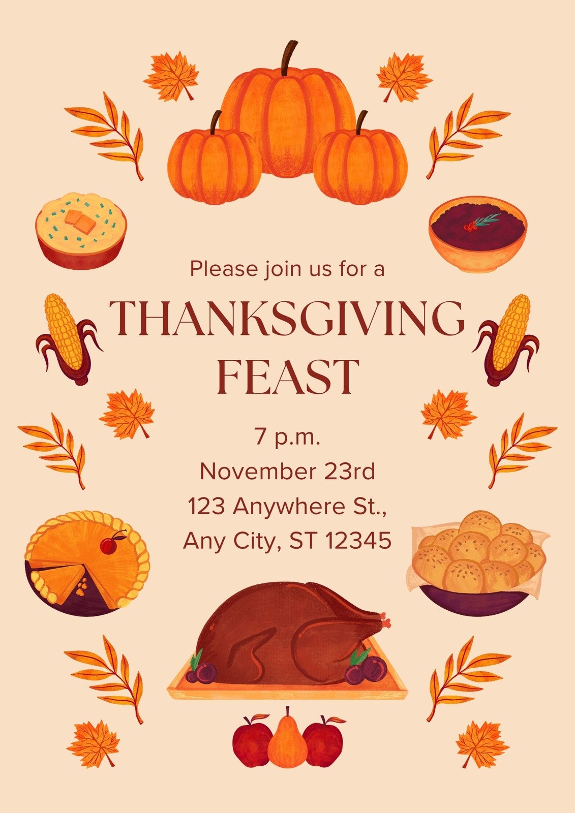 Free Custom Printable Thanksgiving Flyer Templates Canva Free Custom Printable Thanksgiving Flyer Templates Canva