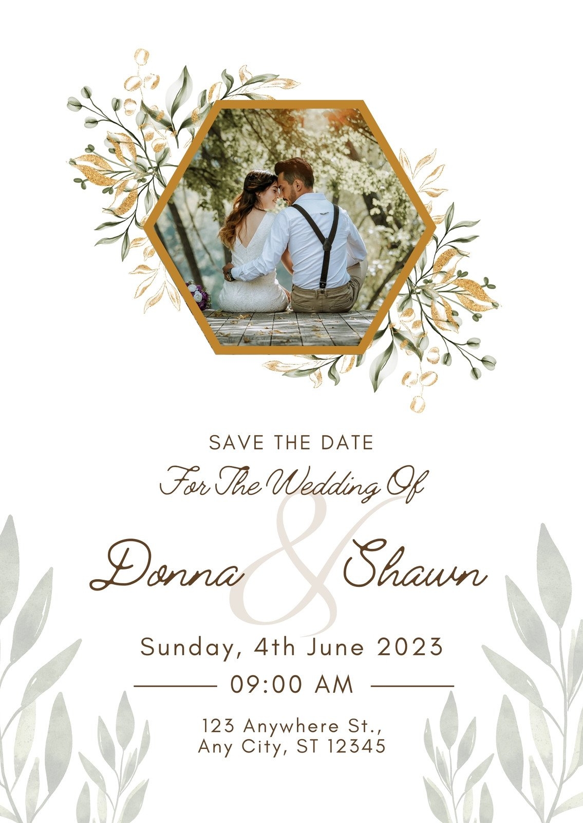 Free Custom Printable Wedding Announcement Templates Canva