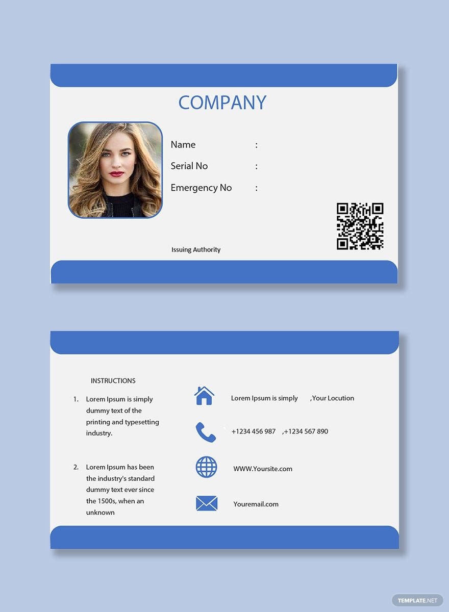 Free Editable ID Card Templates And Printable