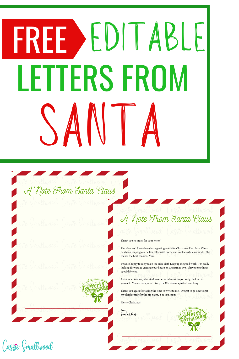 Free Printable Letter From Santa Templates Free Printable Letter From Santa Templates