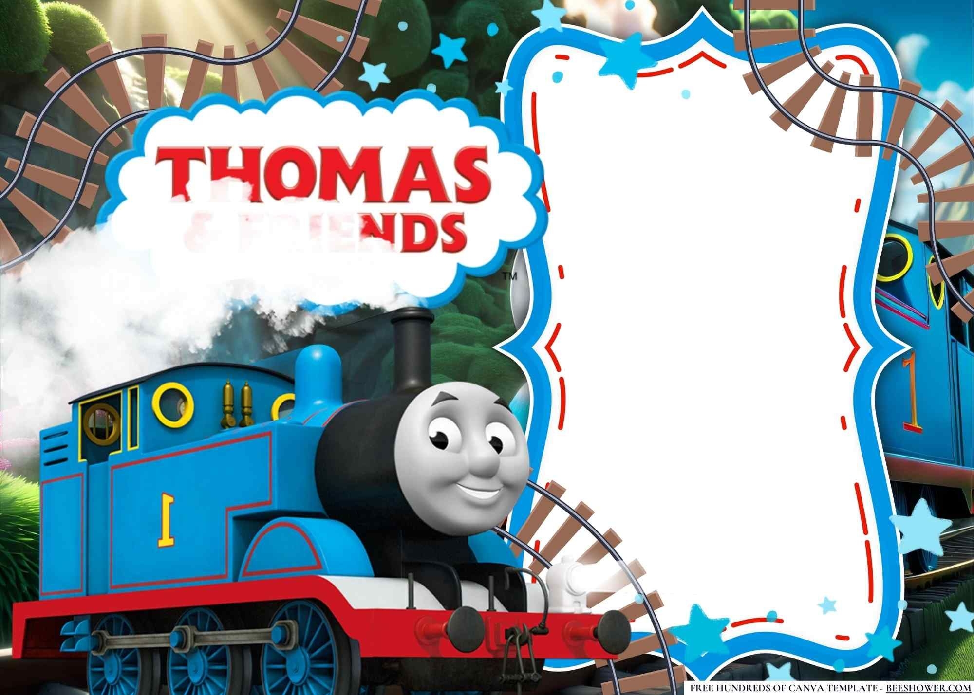 FREE Editable Thomas The Train Birthday Invitation