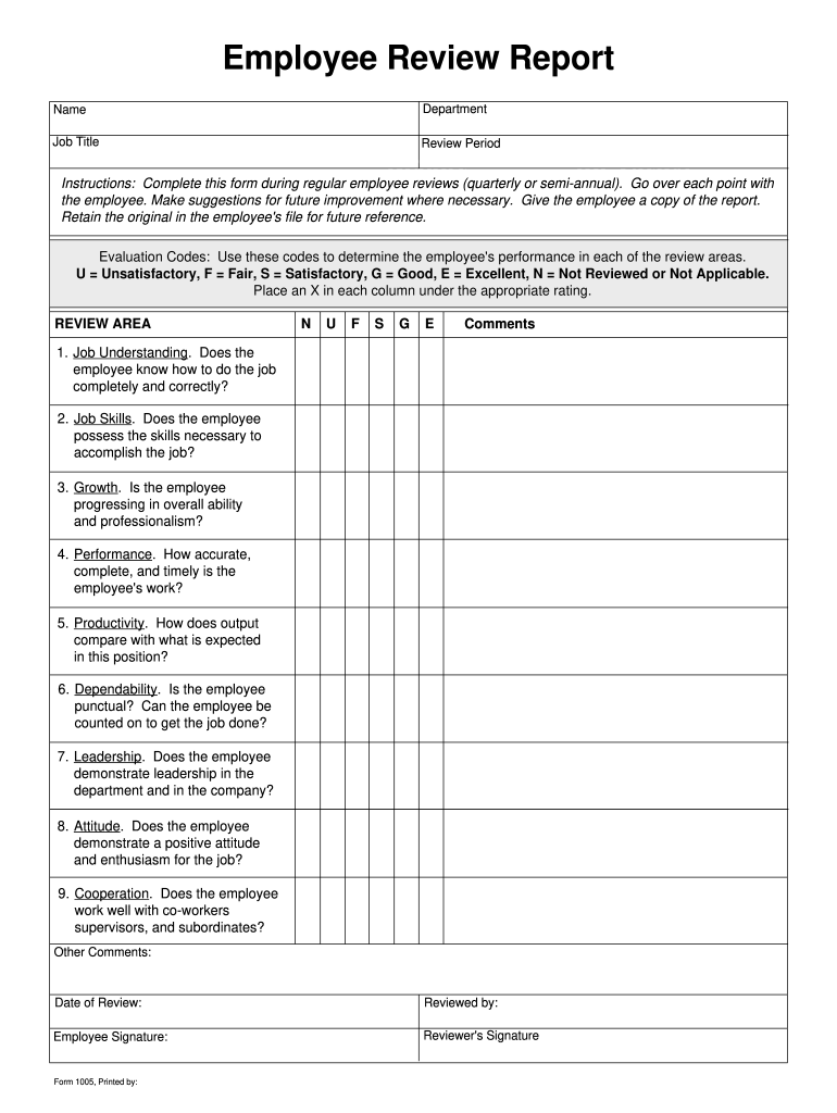 Free Employee Performance Review Template Word Pdf Fill Out Sign Online DocHub