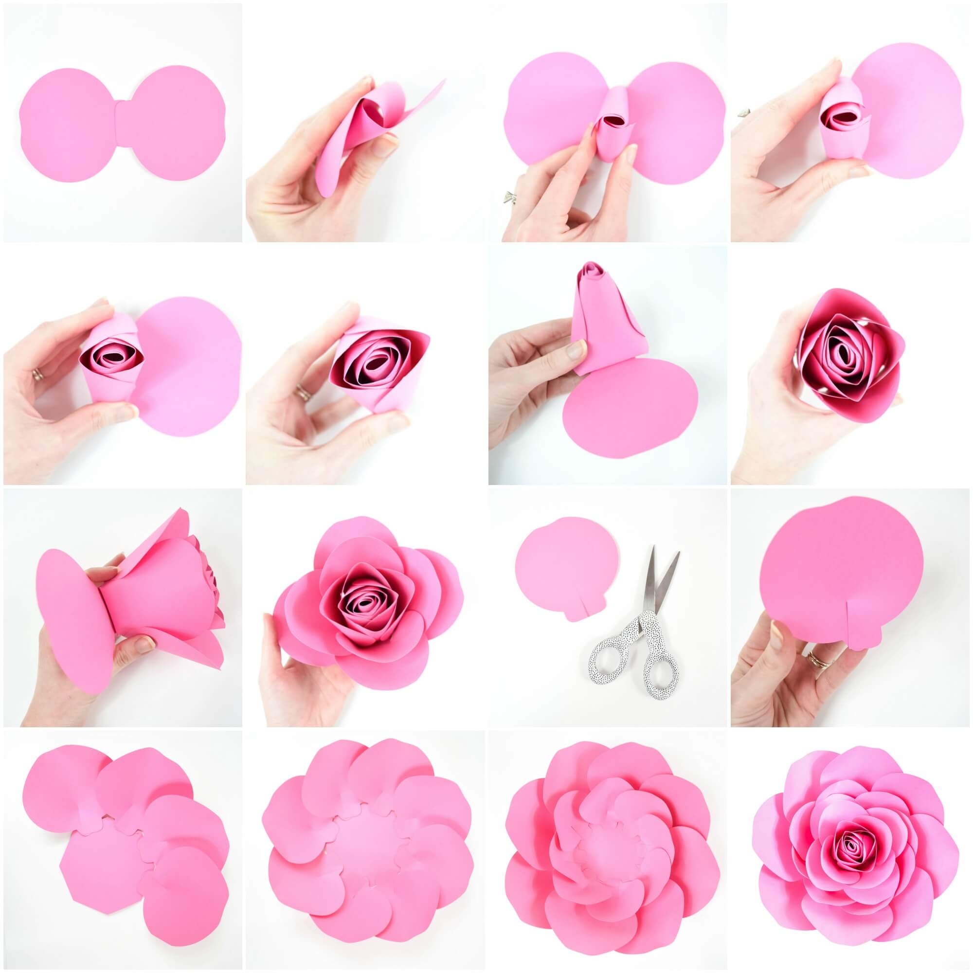 Free Large Paper Rose Template DIY Camellia Rose Tutorial Free Large Paper Rose Template DIY Camellia Rose Tutorial