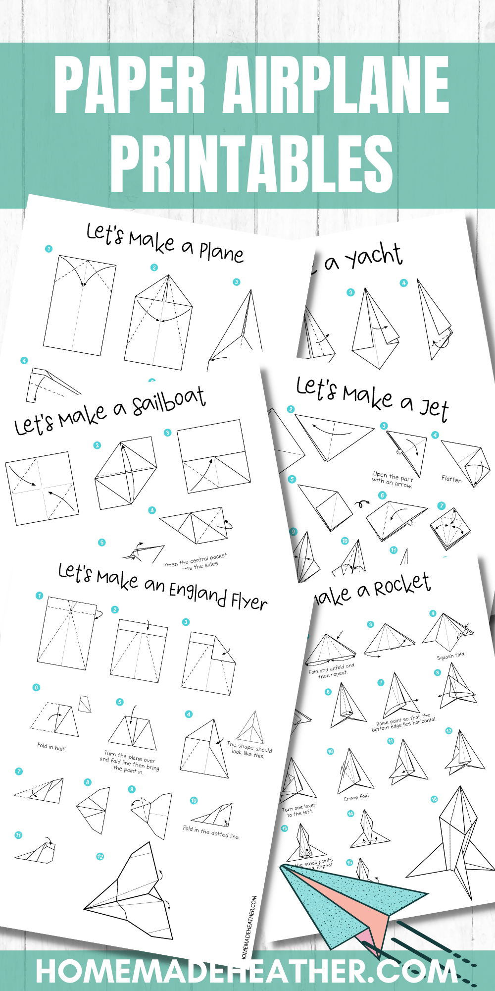 Free Paper Airplane Printables Homemade Heather Free Paper Airplane Printables Homemade Heather