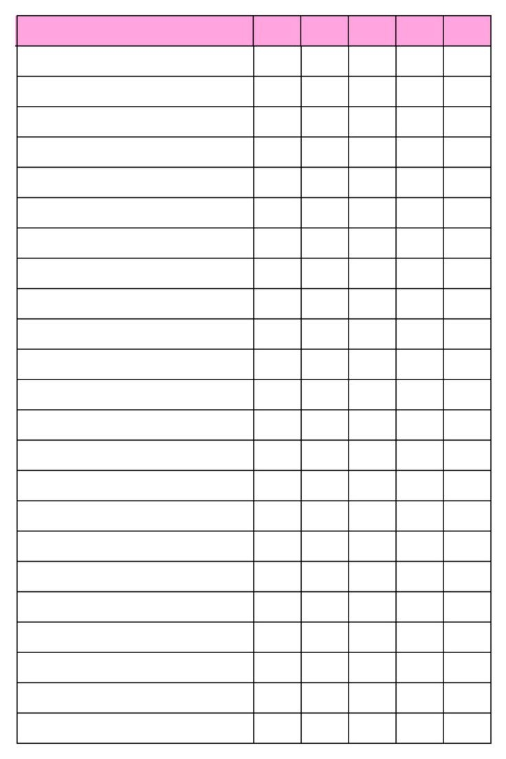 Free Printable 6 Column Chart Templates PDF Printables Hub