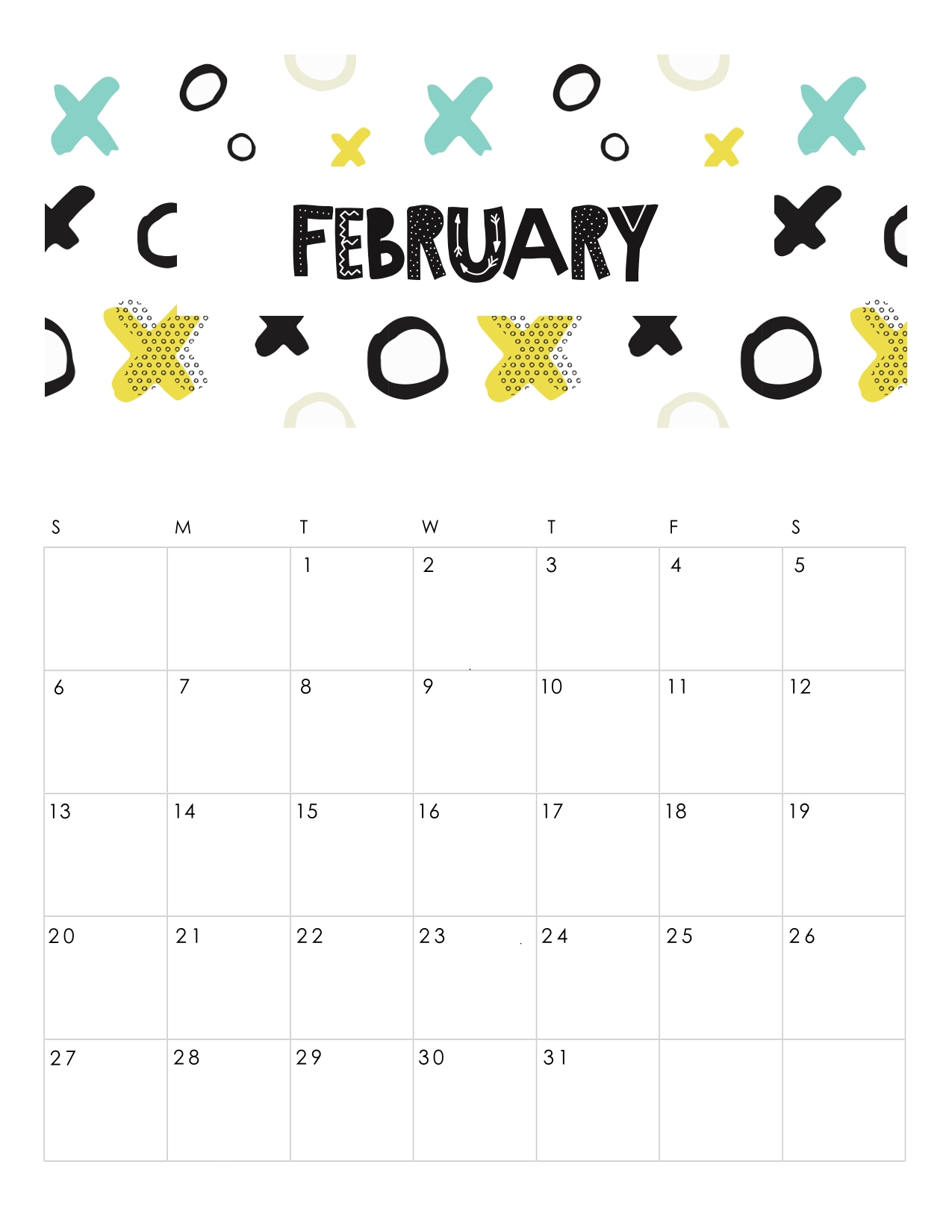 Free Printable February 2019 Calendar Template Free Printable February 2019 Calendar Template