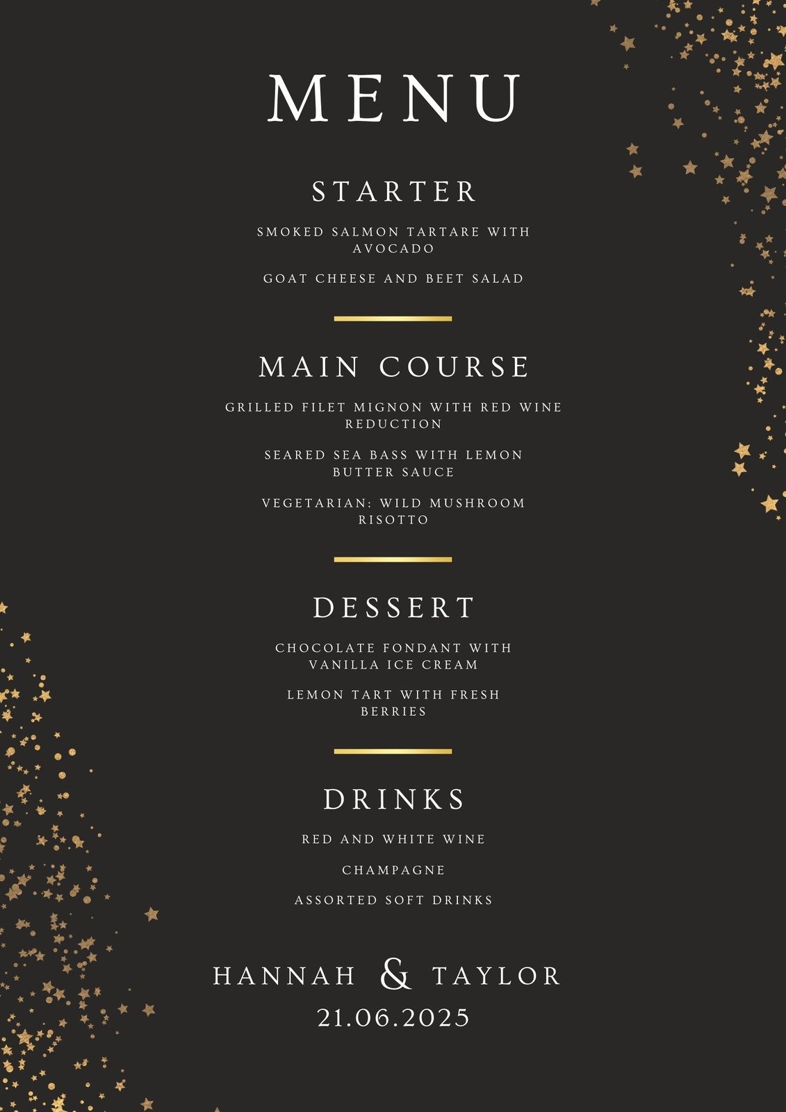 Free Printable And Customizable Dinner Party Menu Templates Canva