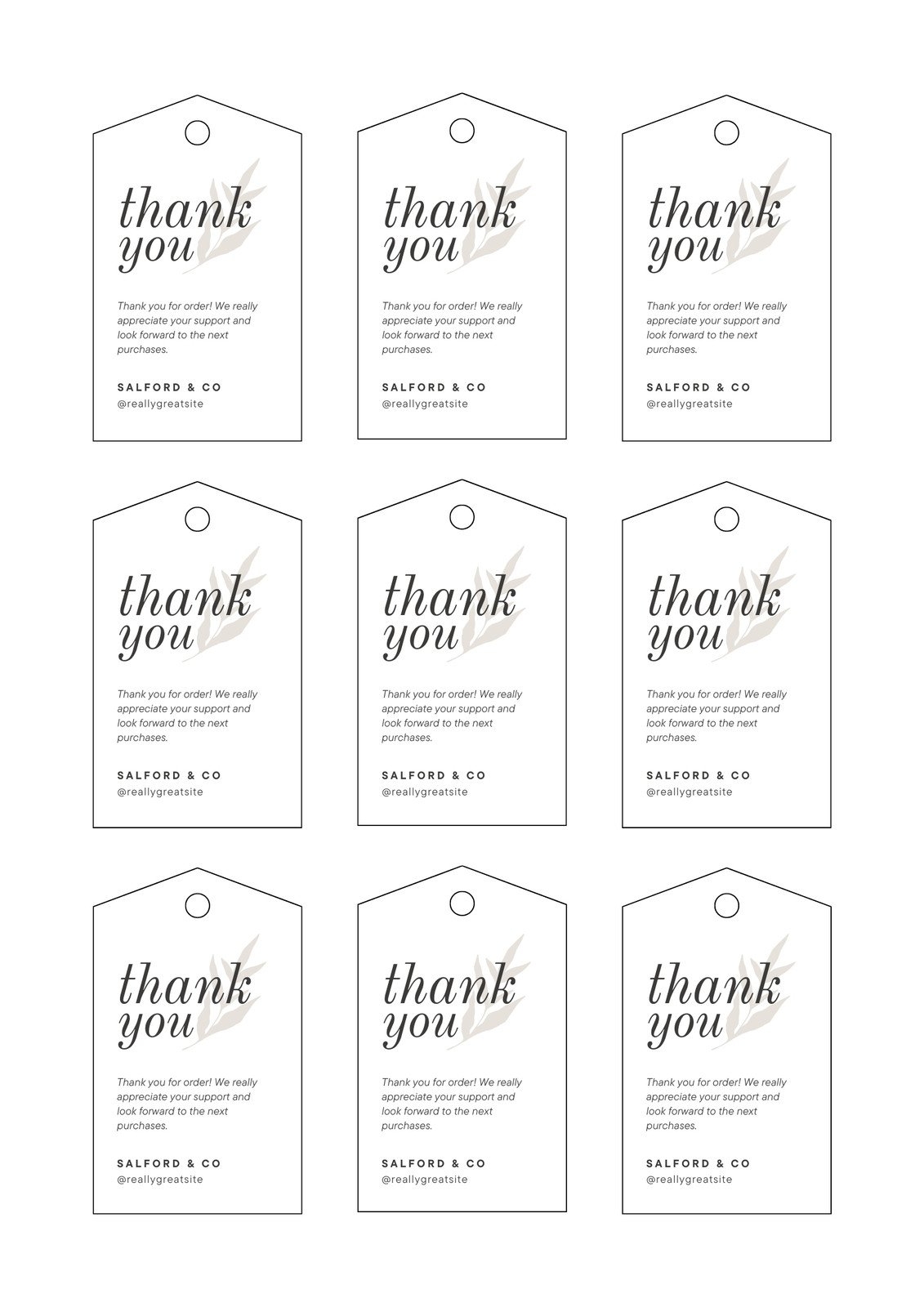 Free Printable Gift Favor Template