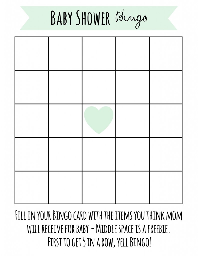 Free Printable Baby Shower Bingo Free Printable Baby Shower Bingo