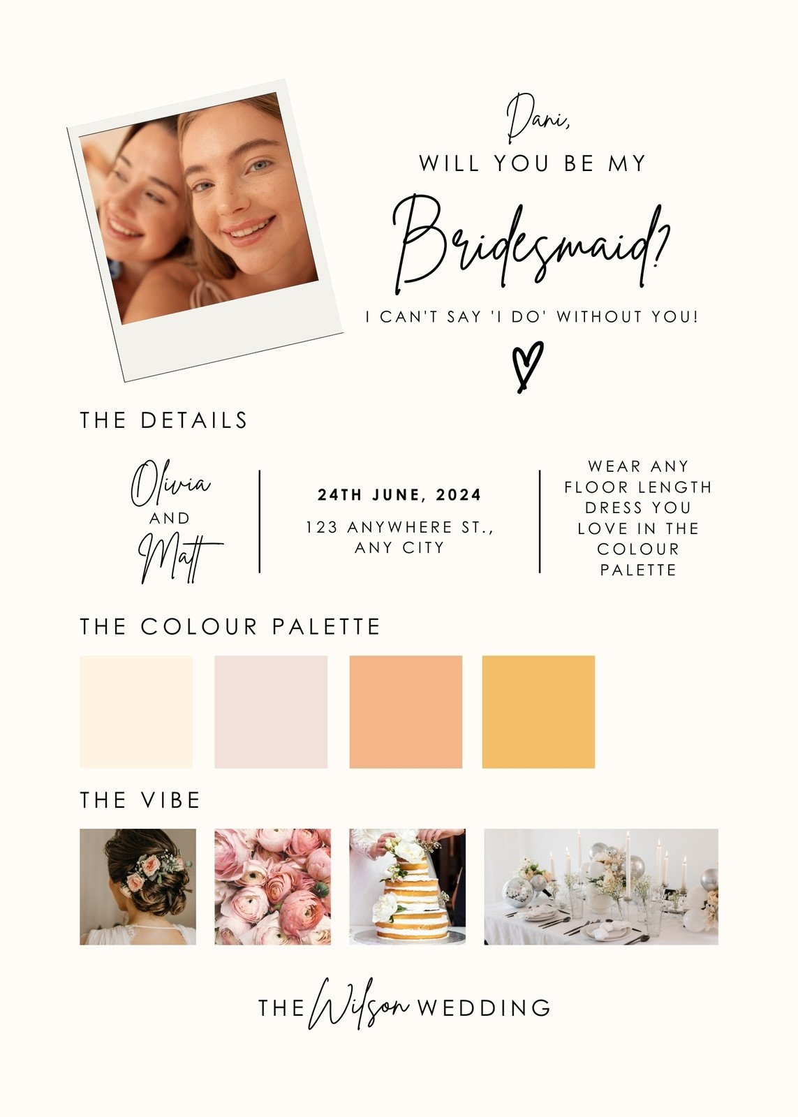 Free Printable Bridesmaid Proposal Template