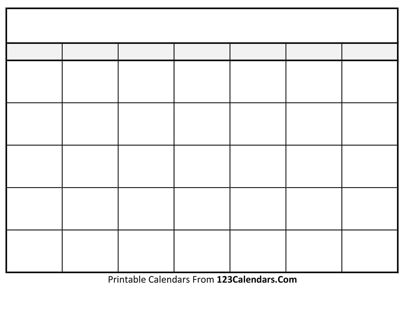 Free Printable Blank Calendar Template Free Printable Blank Calendar Template