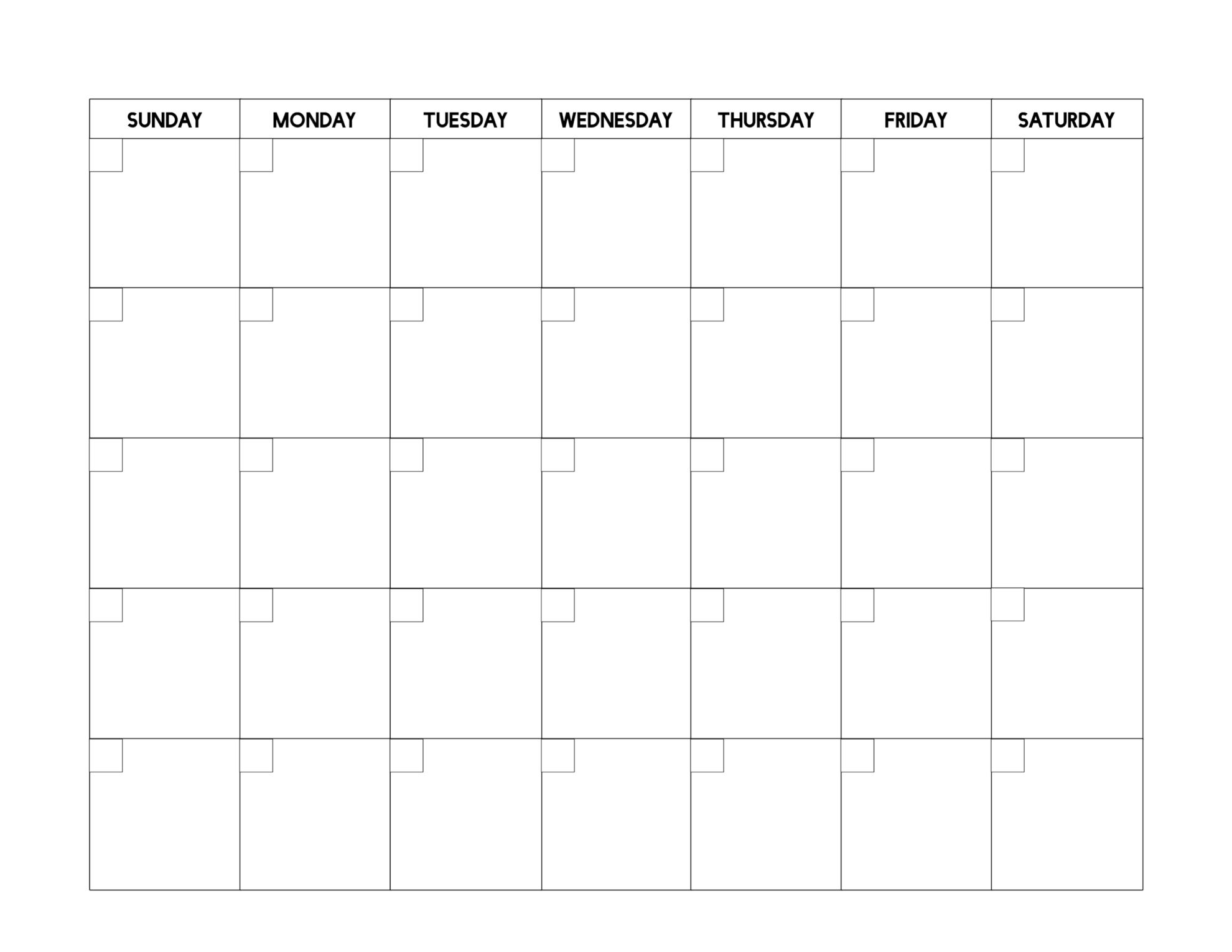 Free Printable Calendar Template 2019