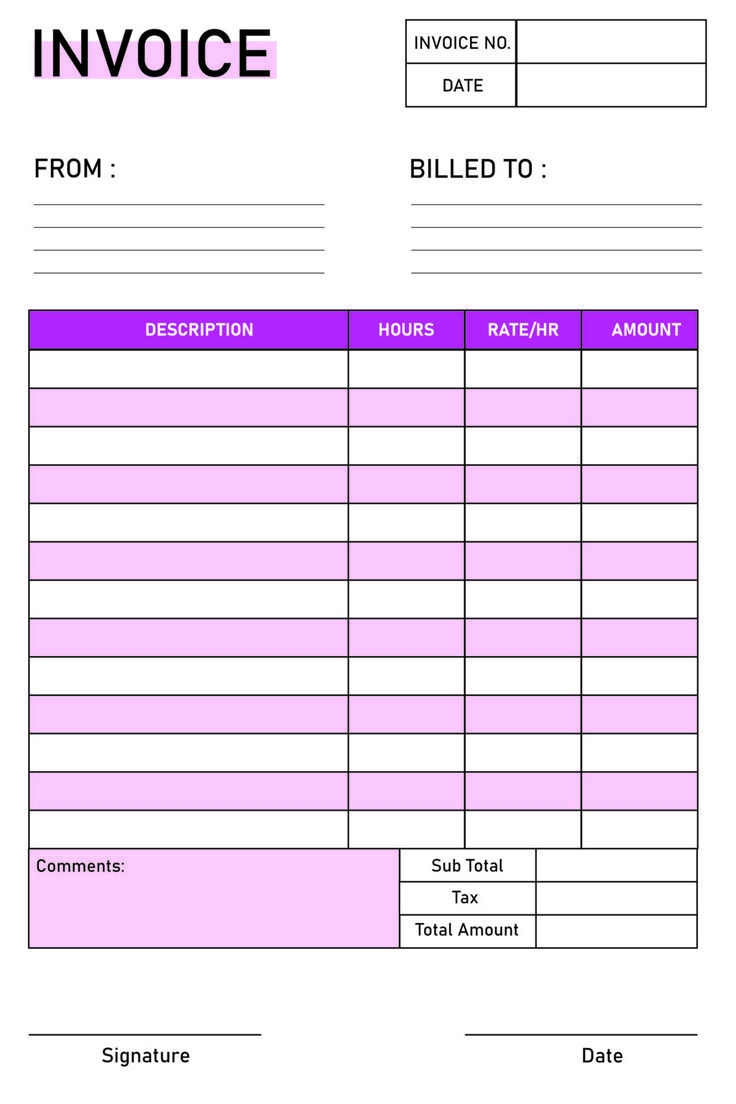 Blank Printable Invoice Template Free Blank Printable Invoice Template Free