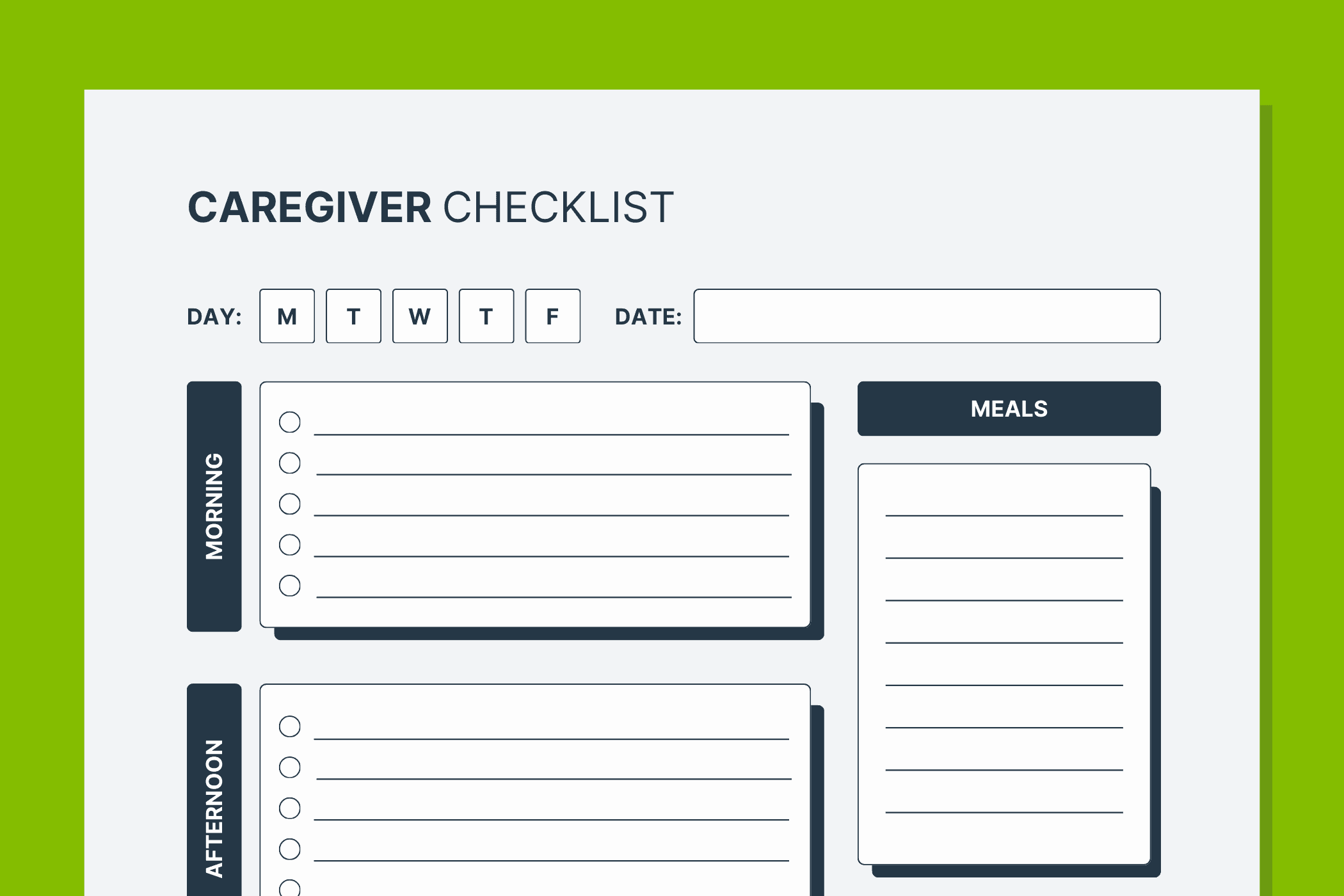 Free Printable Caregiver Daily Checklist Templates Free Printable Caregiver Daily Checklist Templates