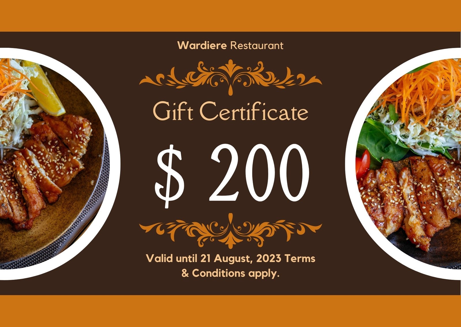 Free Printable Restaurant Gift Certificate Template