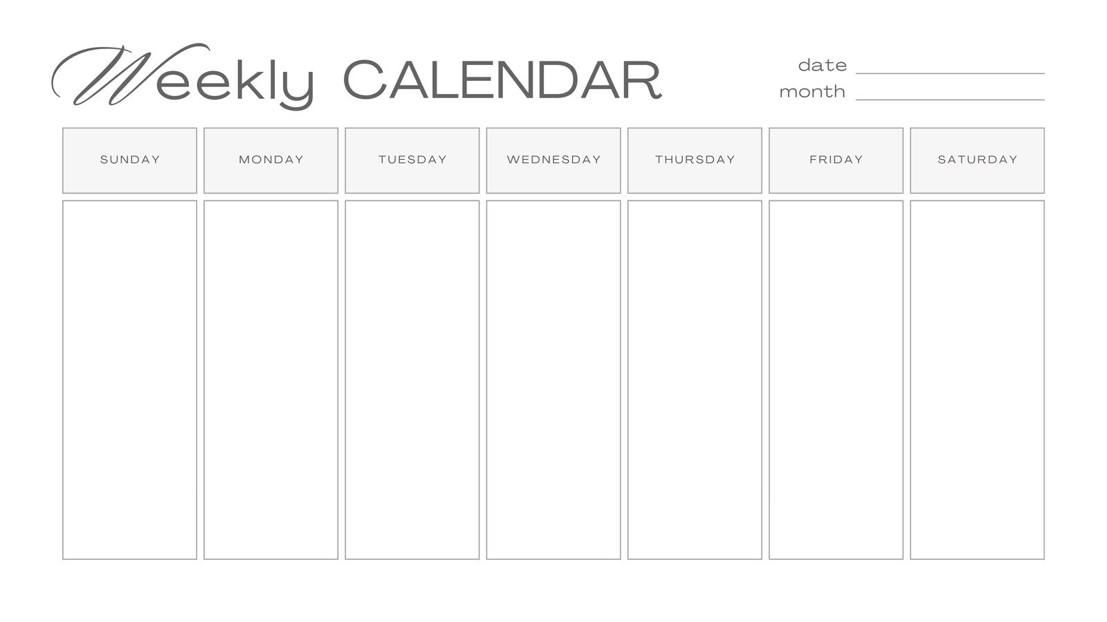 Free Printable Customizable Weekly Calendar Templates Canva