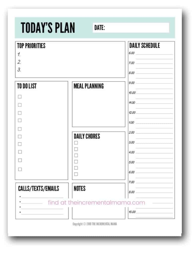 Free Printable Daily Agenda Template Free Printable Daily Agenda Template