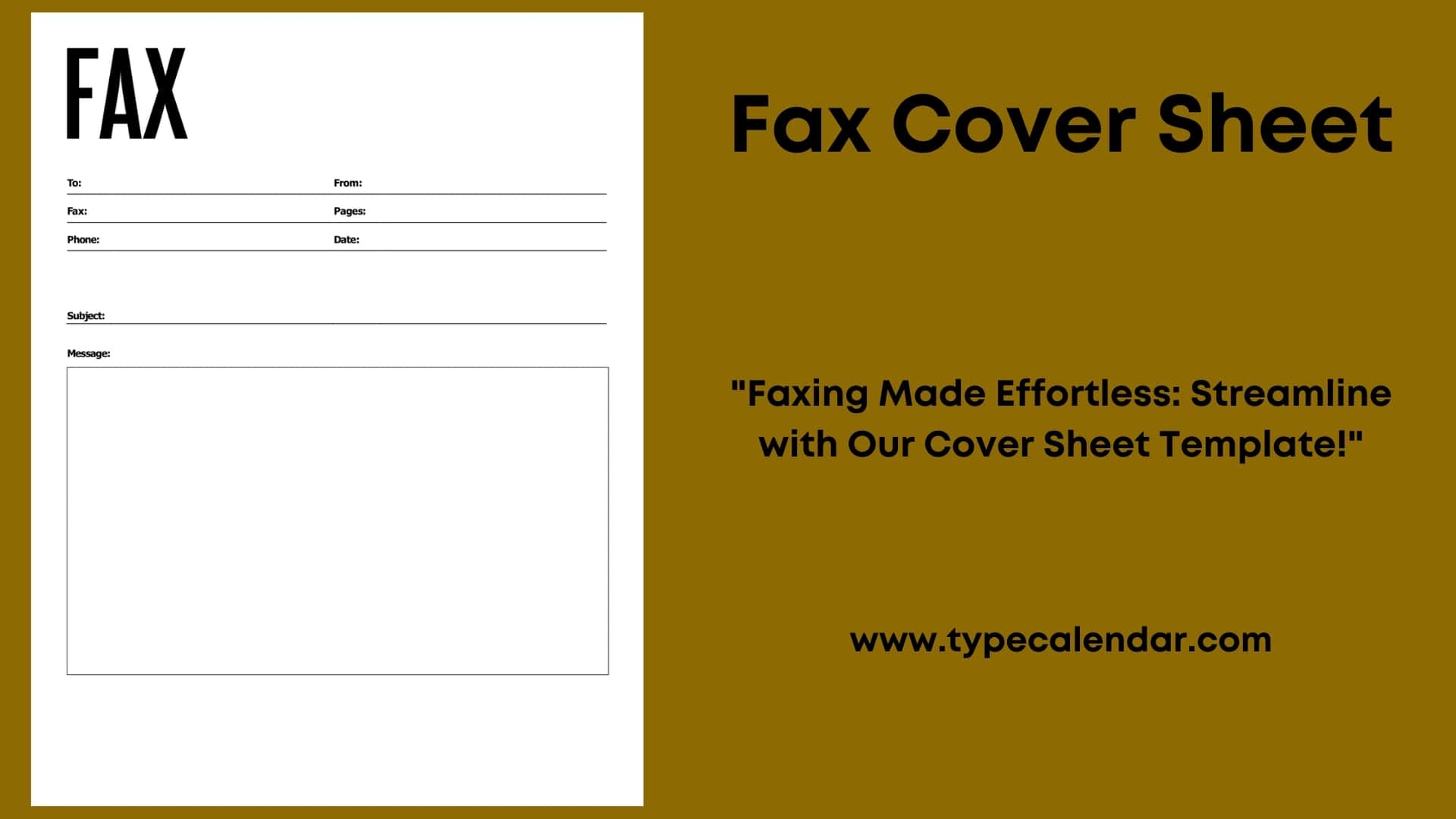 Free Printable Fax Cover Sheet Template
