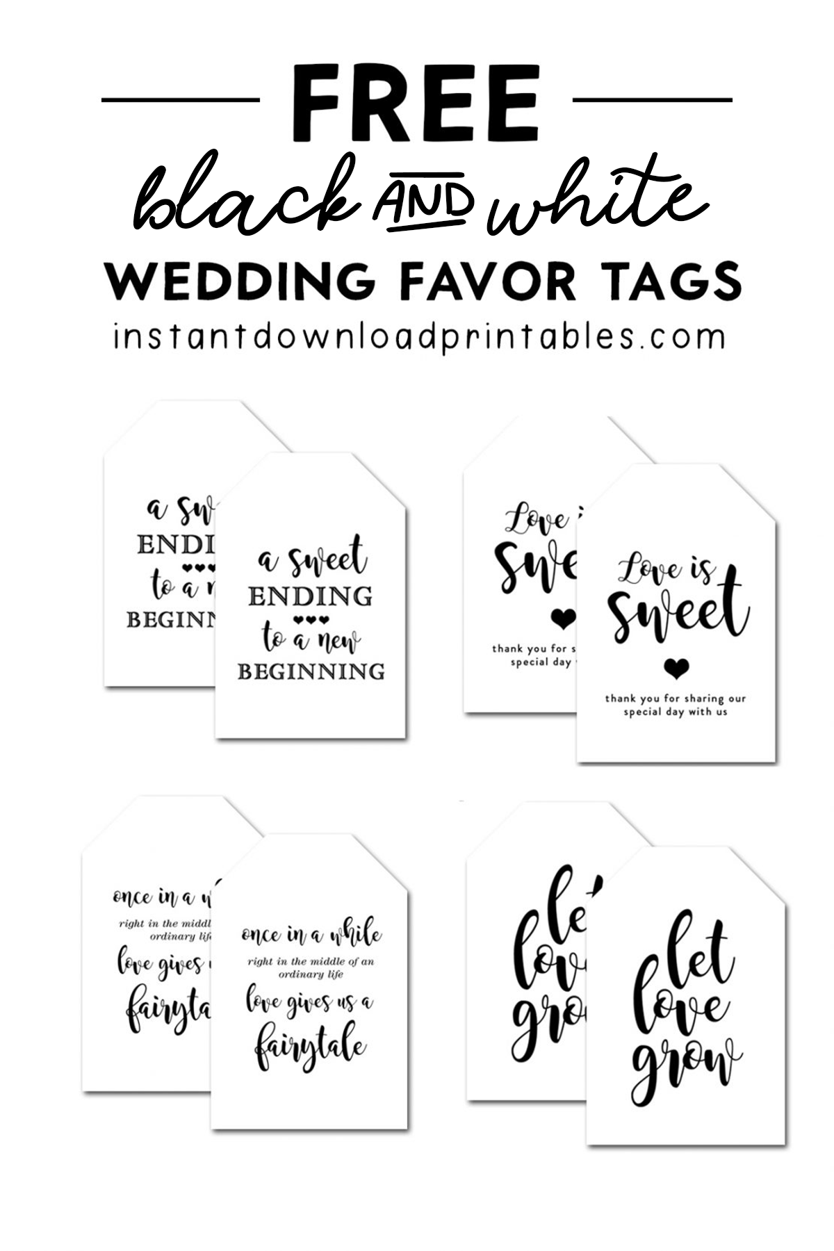 Free Printable Favor Tags Template Love