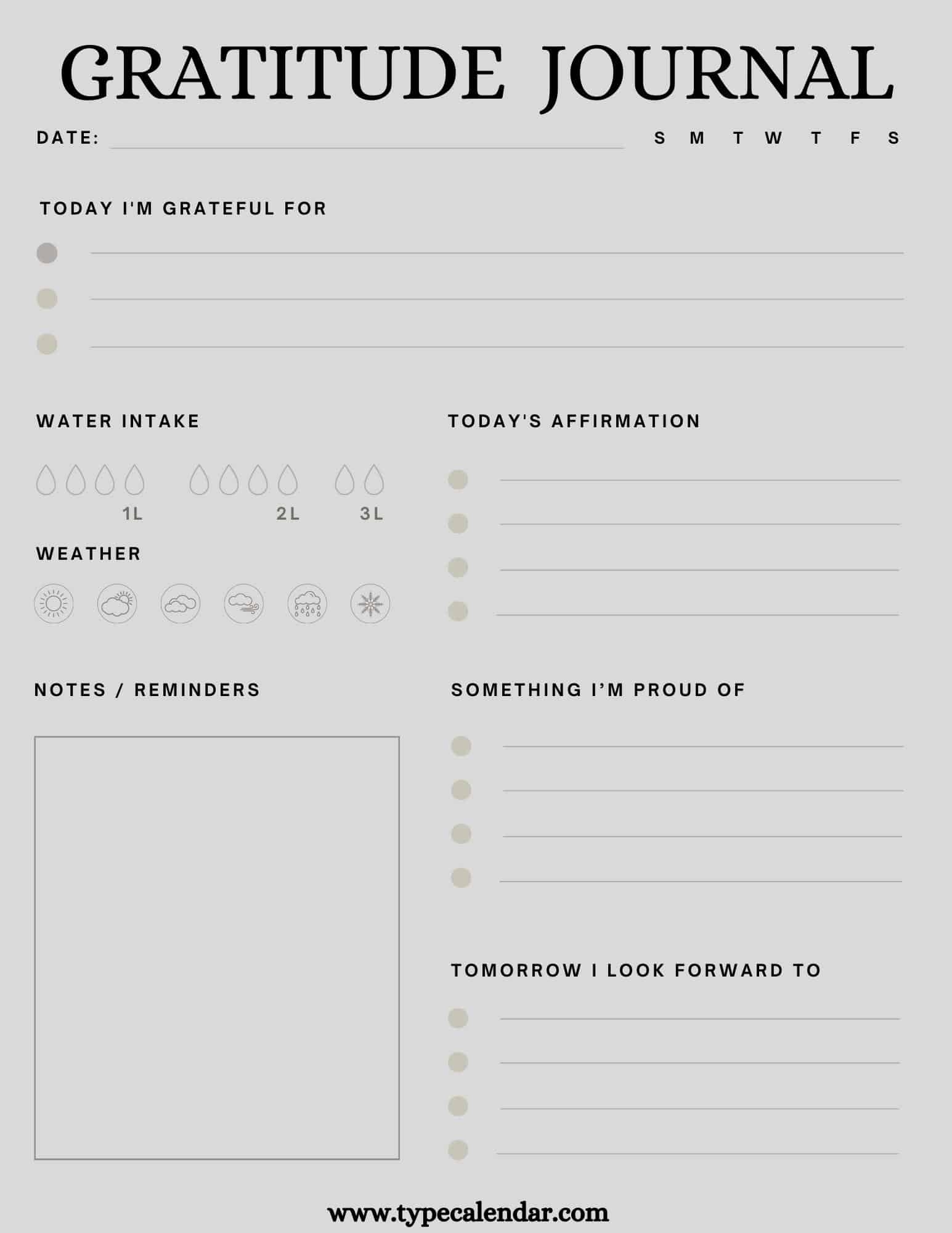 Free Printable Gratitude Journal Templates PDF Word Free Printable Gratitude Journal Templates PDF Word