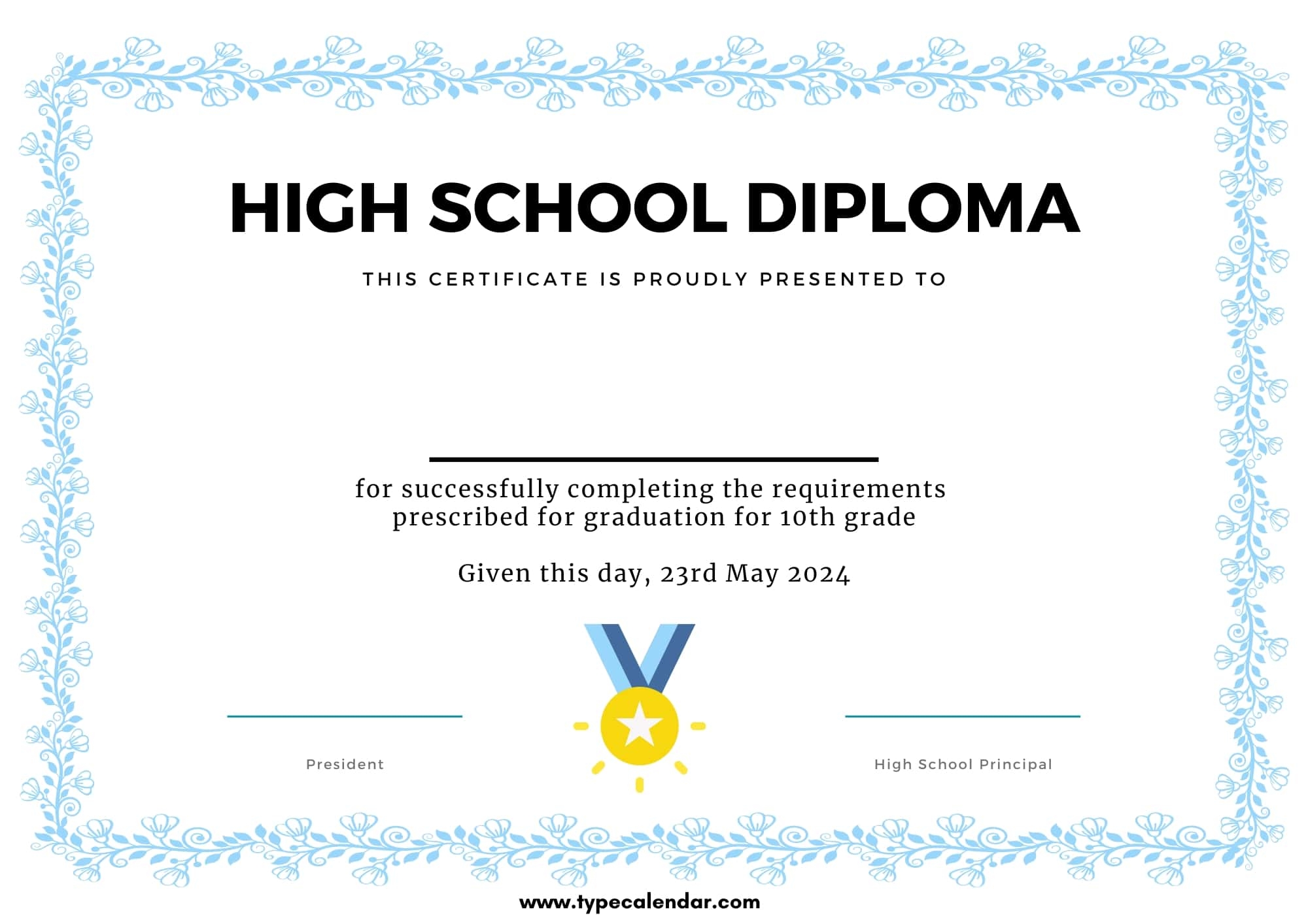 Free Printable High School Diploma Templates PDF Word With Seal Free Printable High School Diploma Templates PDF Word With Seal