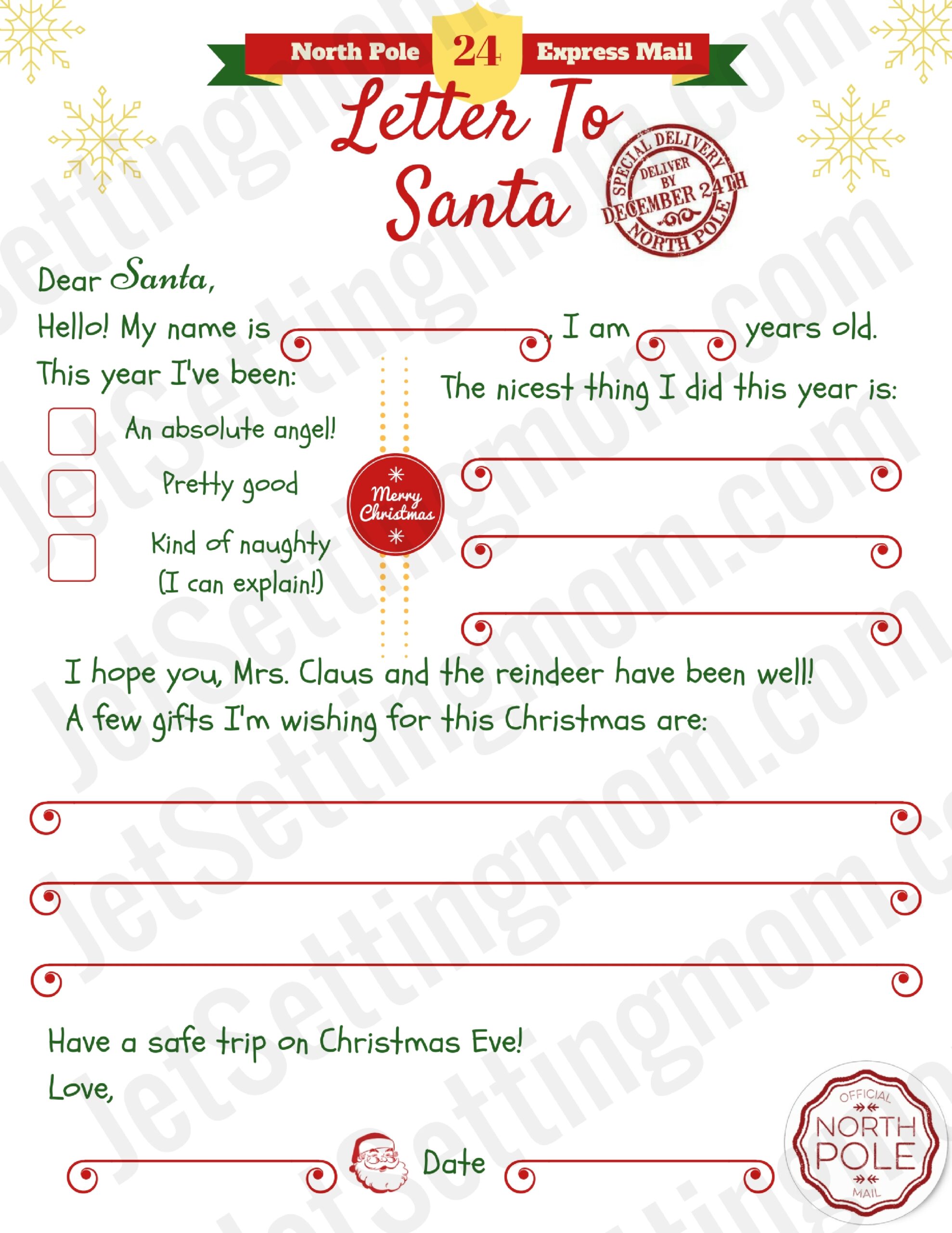Free Printable Letter To Santa Claus Templates Free Printable Letter To Santa Claus Templates