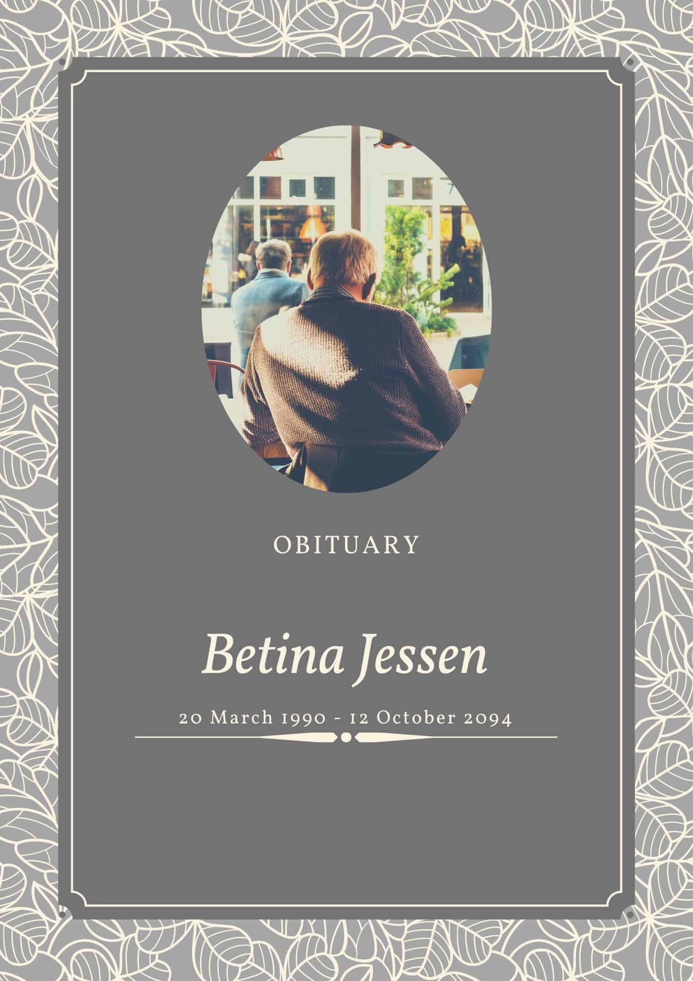 Free Printable Obituary Program Template