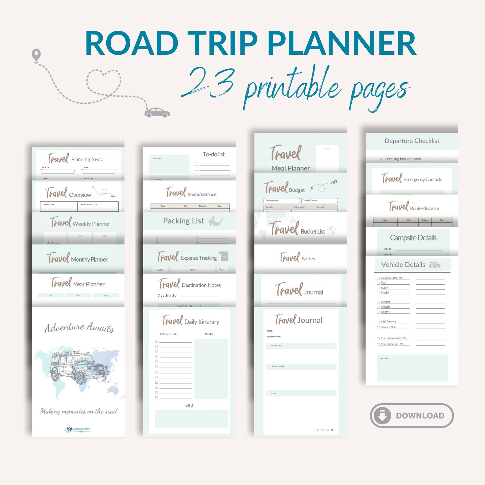 Free Printable Road Trip Planner Stress Free Travel