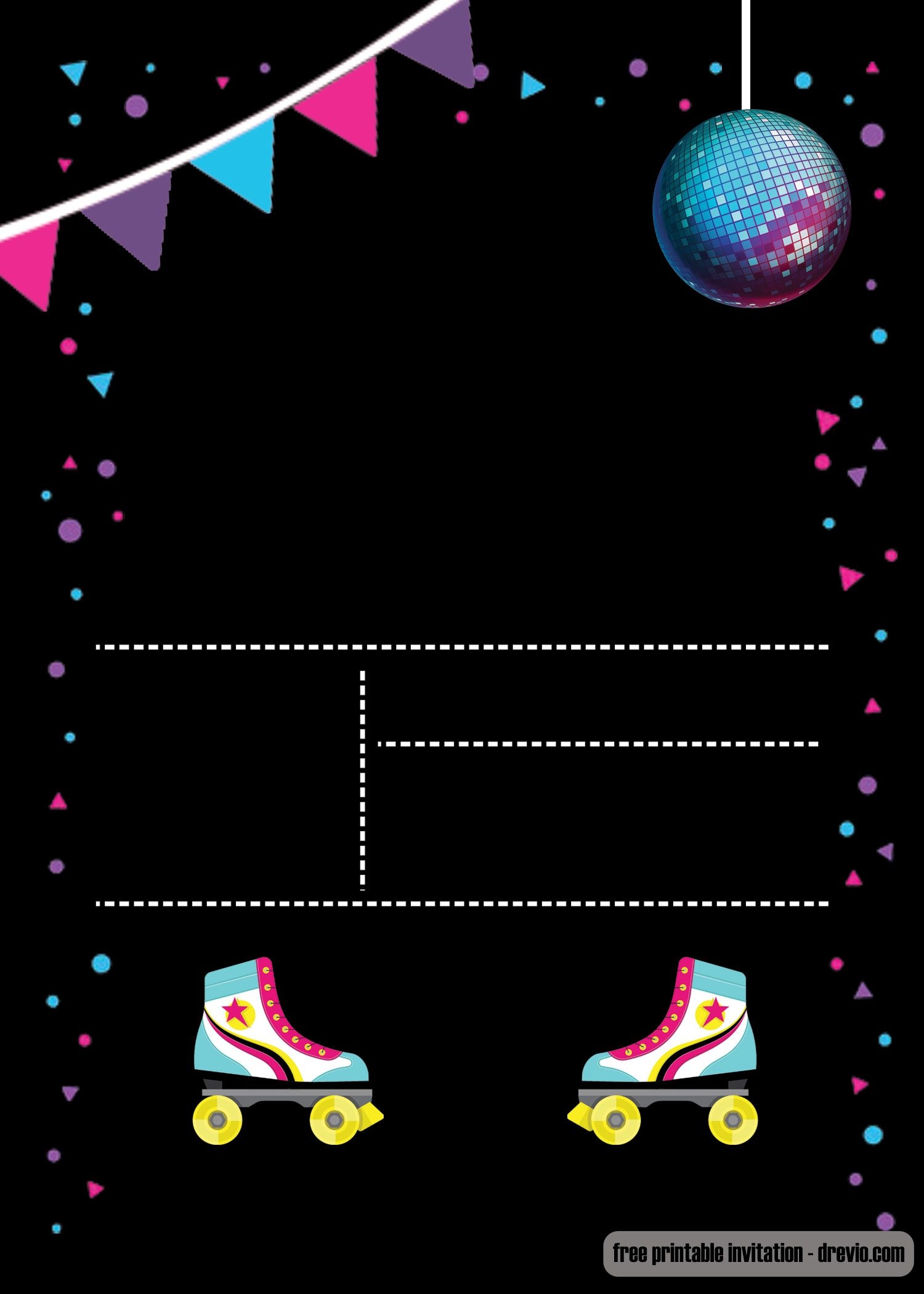 FREE Printable Roller Skating Invitation Template