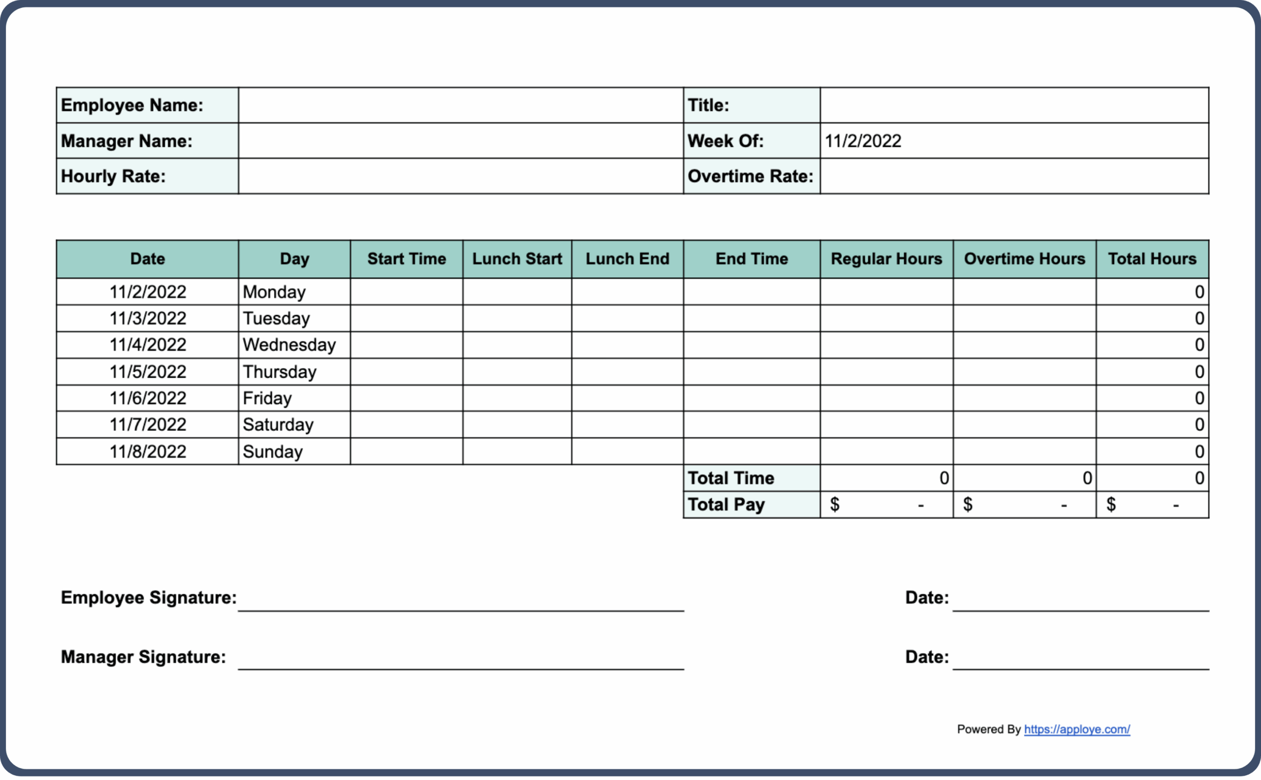 Daily Timesheet Template Free Printable Daily Timesheet Template Free Printable