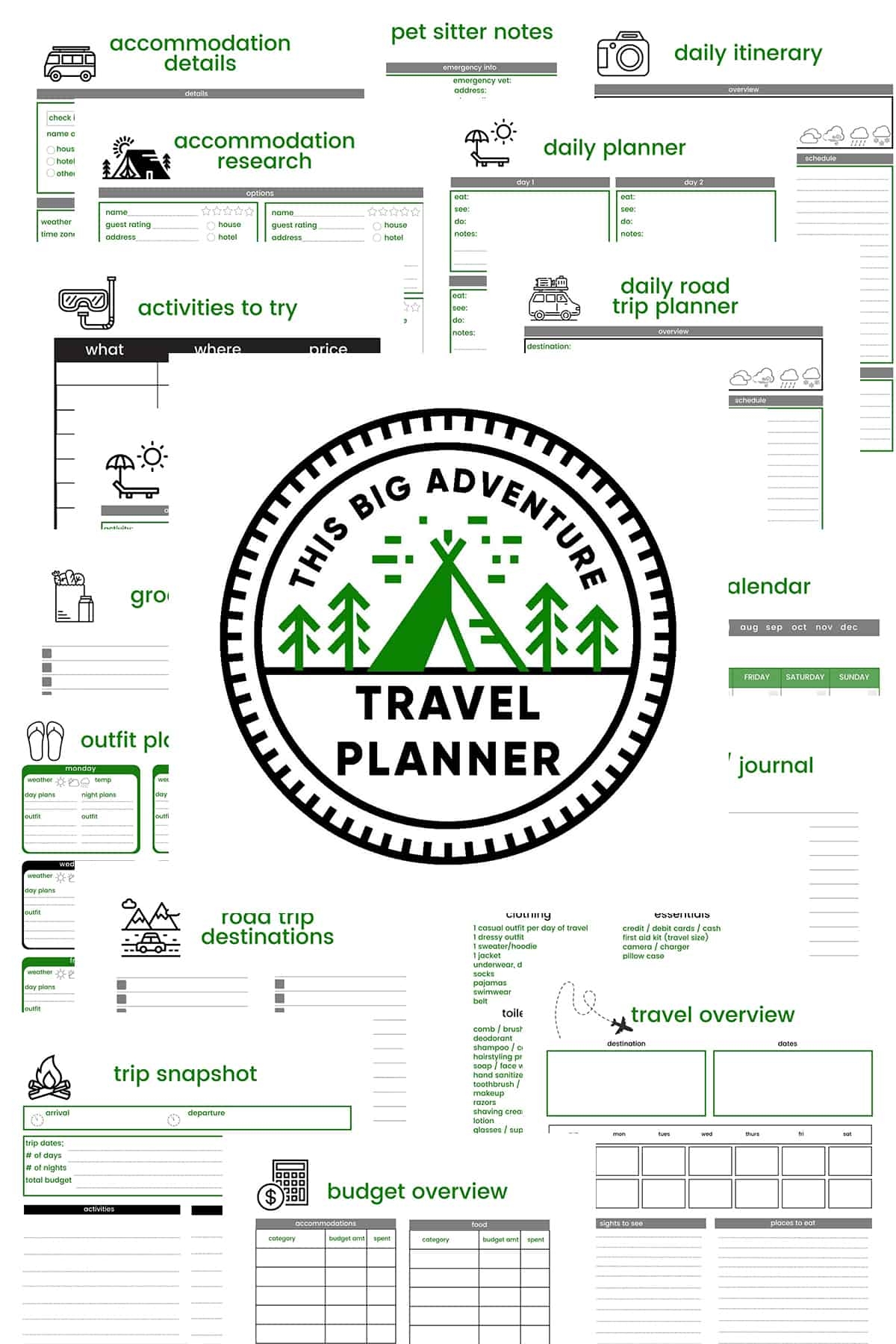 FREE Printable Travel Planner This Big Adventure
