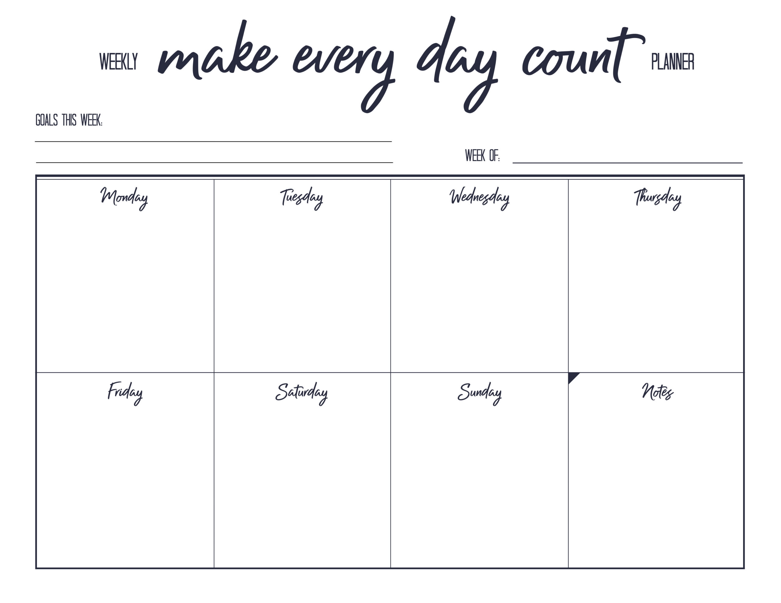 Free Printable Weekly Calendar Templates