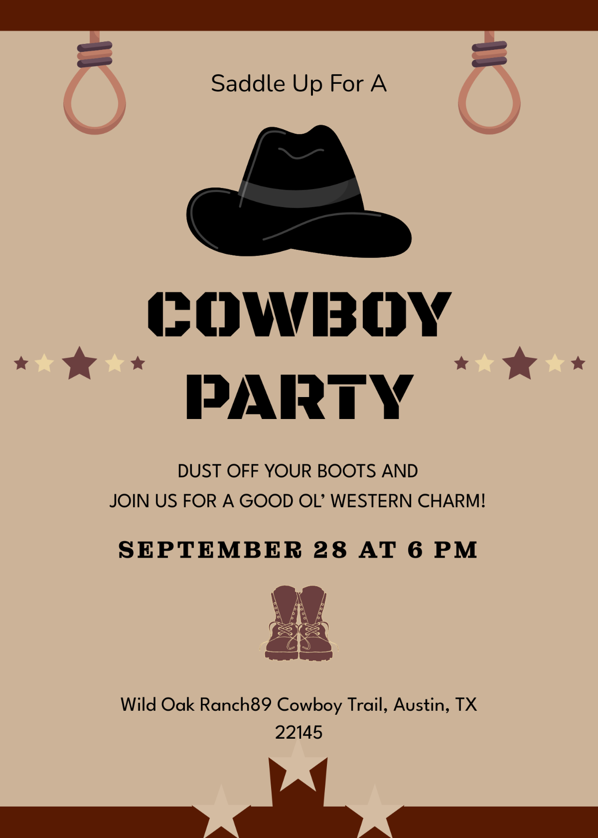 Free Printable Western Invitation Templates Free Printable Western Invitation Templates