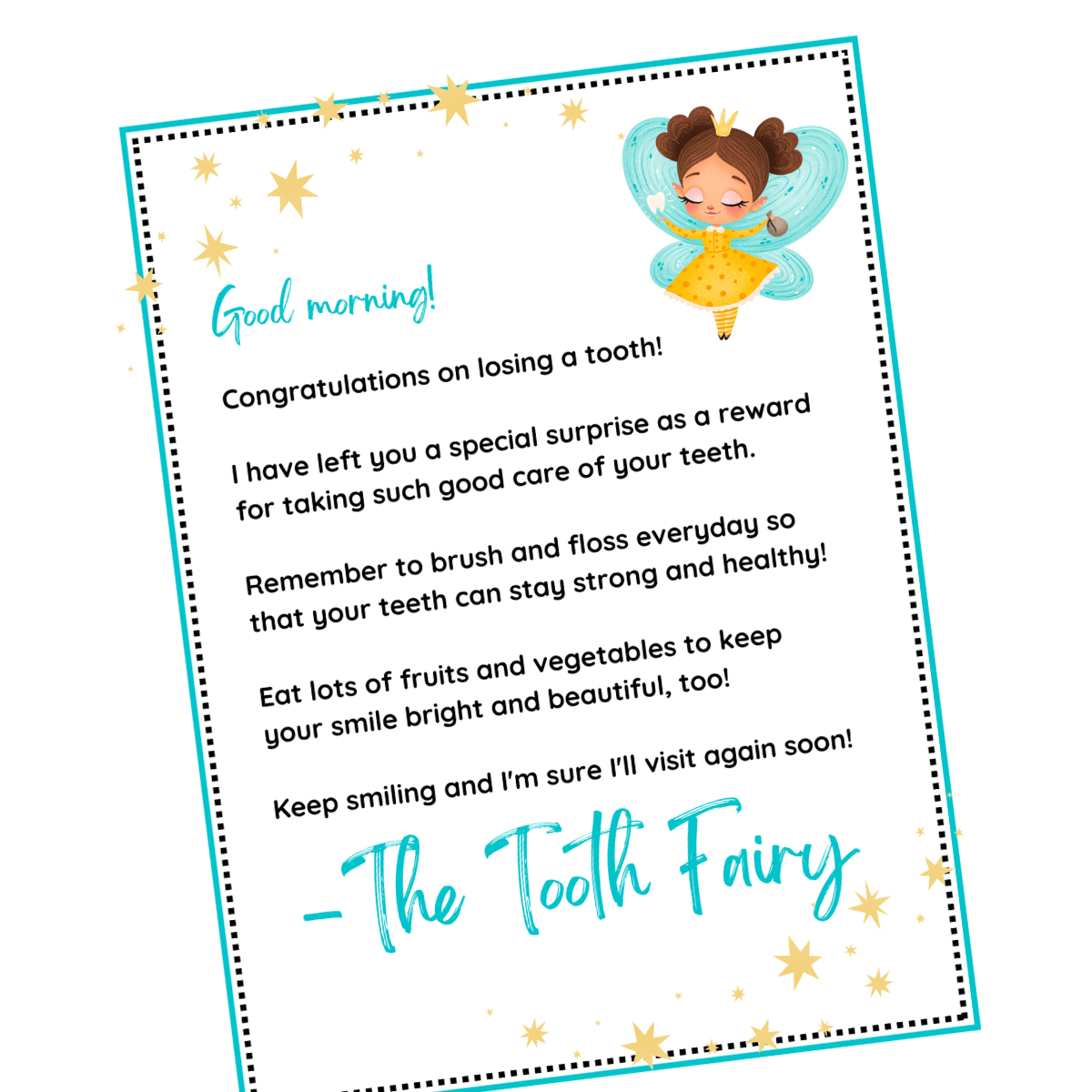 Free Printable Tooth Fairy Letter Template Free Printable Tooth Fairy Letter Template